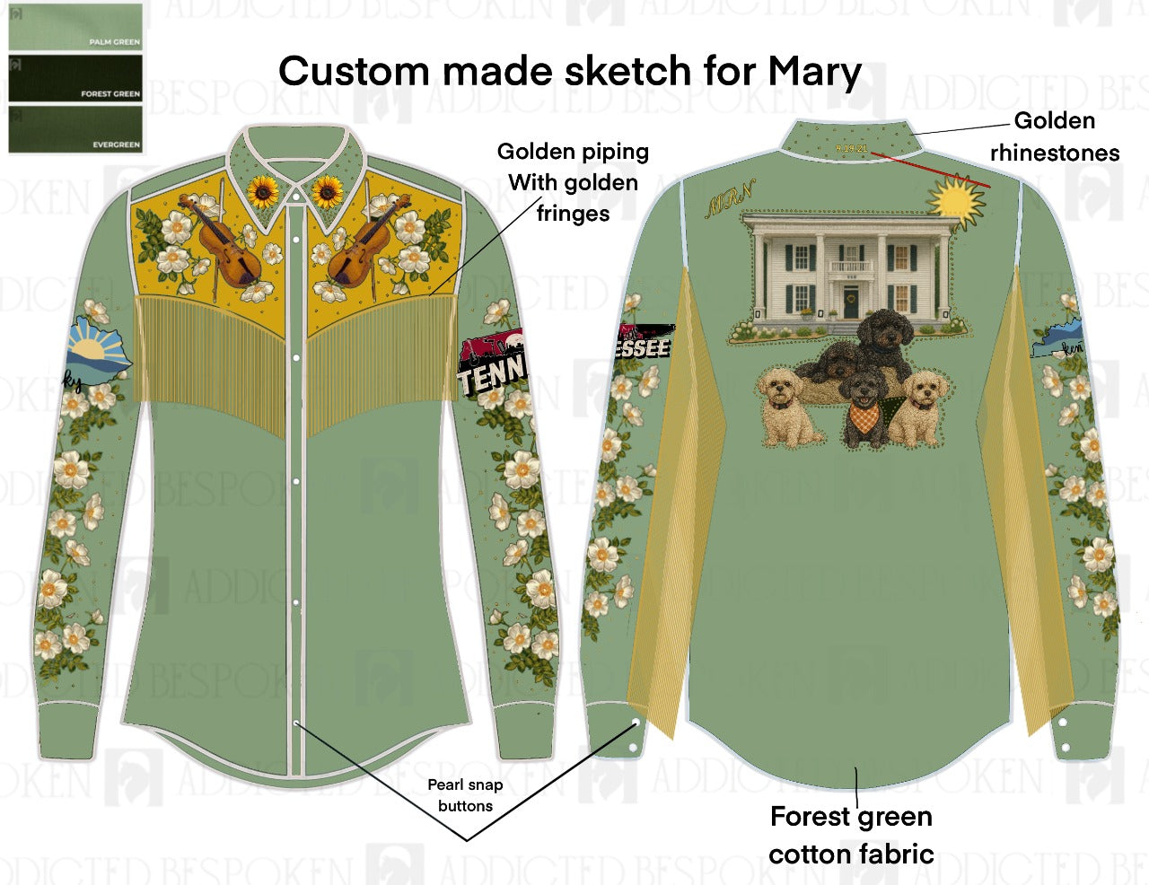 Custom Made Shirt and pant Set for Mary