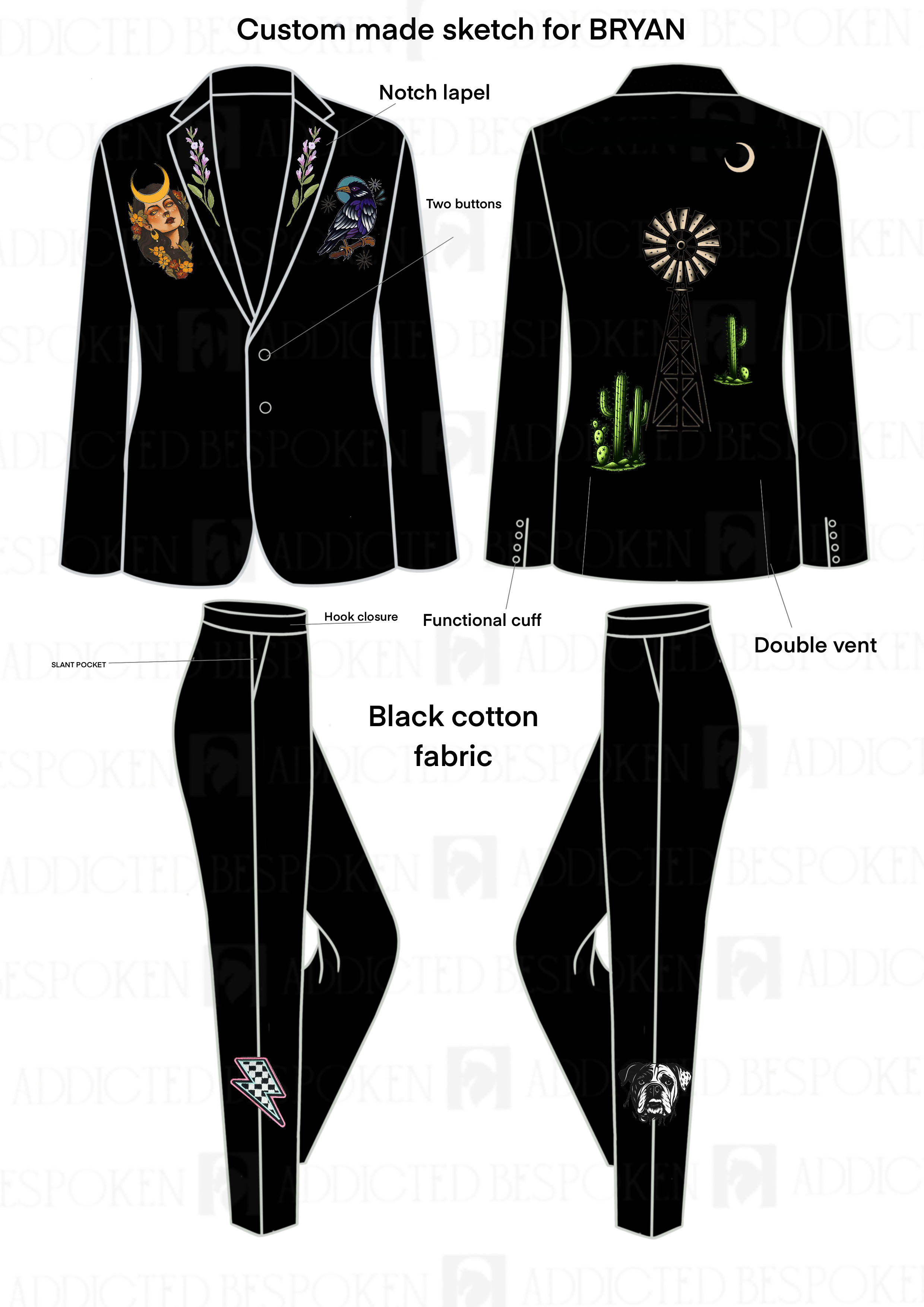 Custom made Suit + Expedite shipping for Bryan (Instagram)