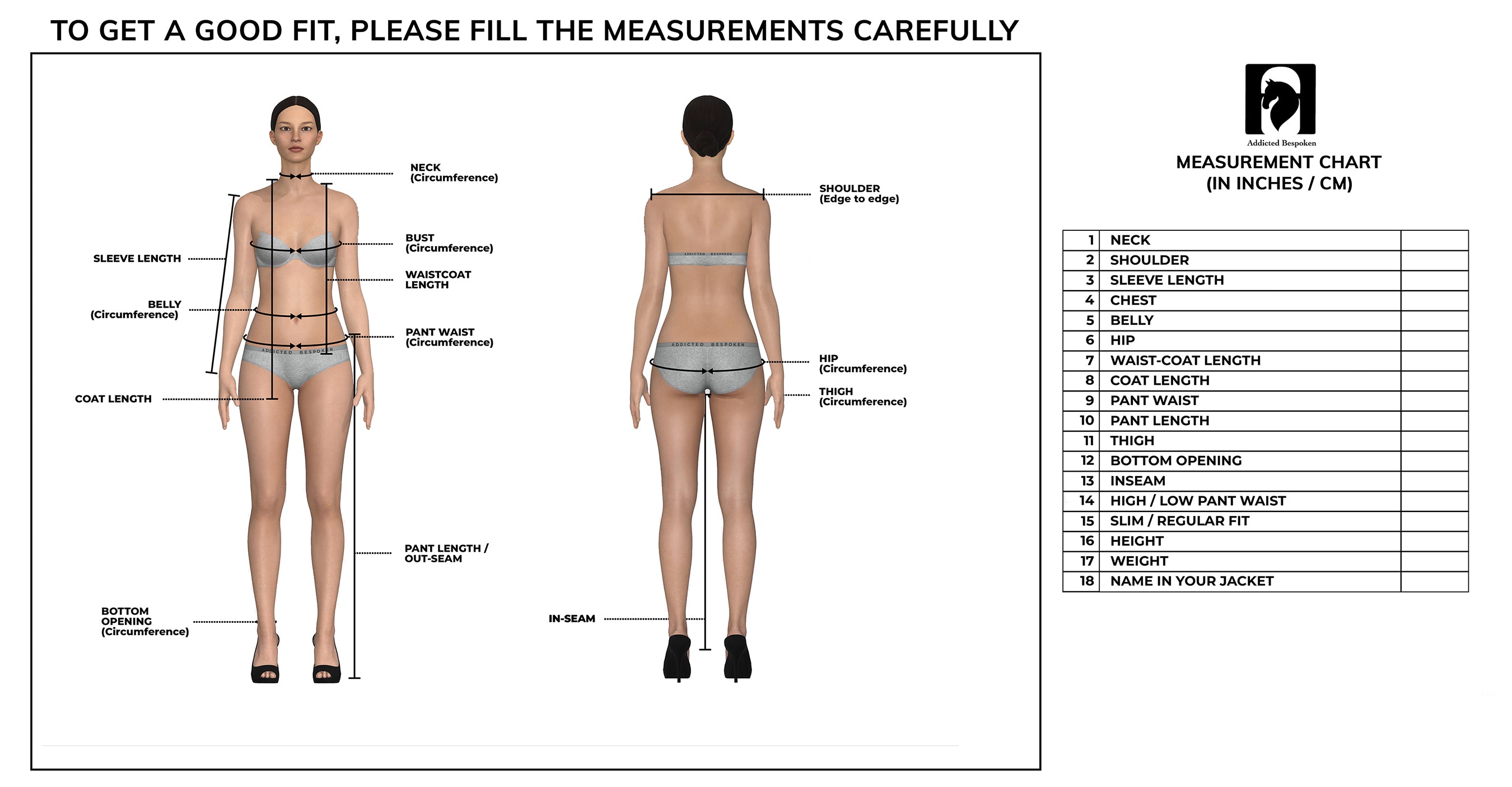 How to Measure, Women Guide