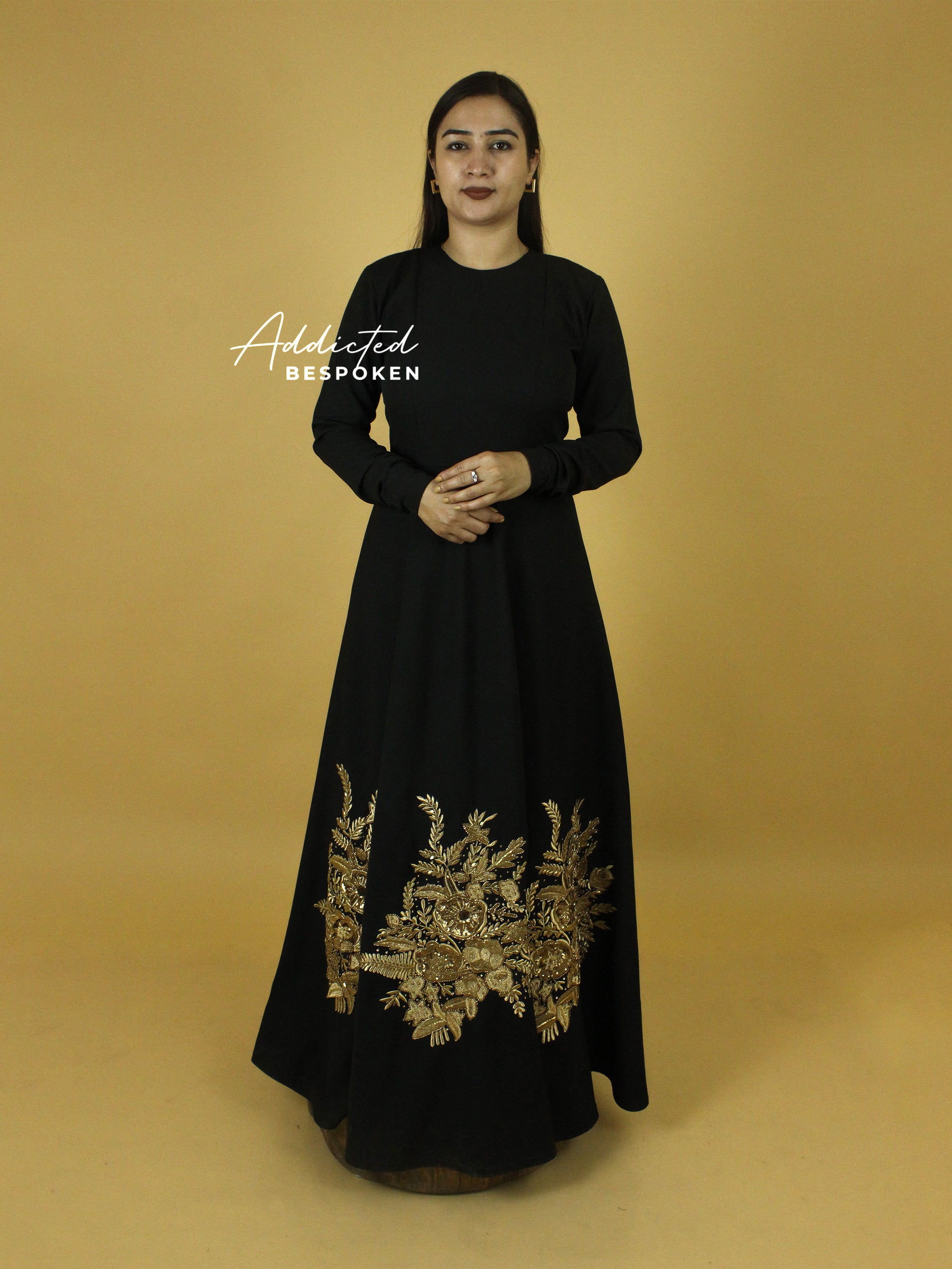 Premium Golden Embroidered Gown