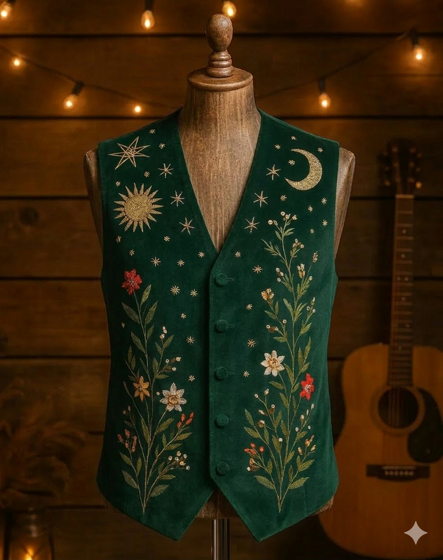 Custom Made Embroidered Vest and Pant for Rick Addicted Bespoken