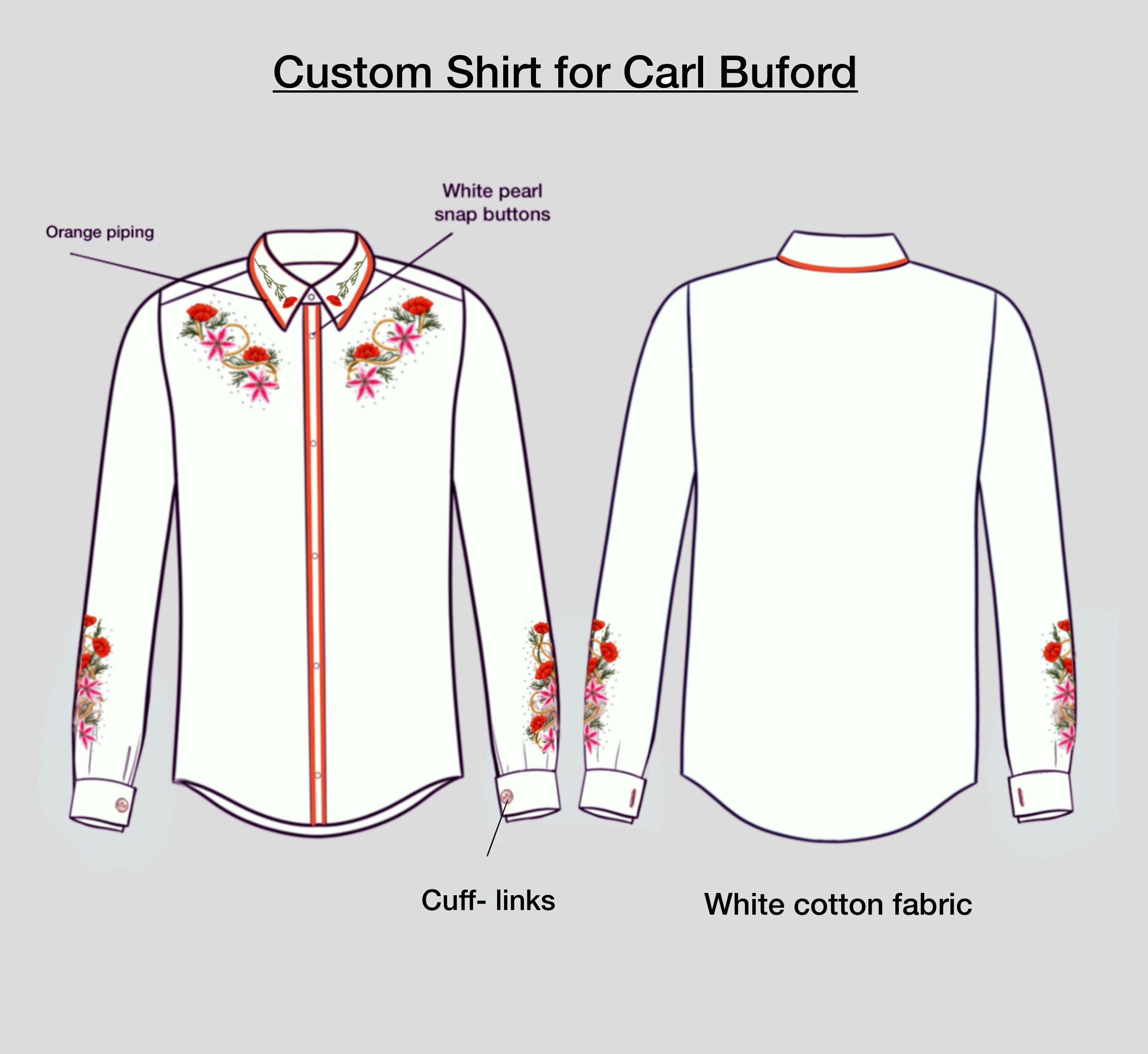 Custom 2pc Suit with Shirt & Cufflinks for Carl Buford Addicted Bespoken
