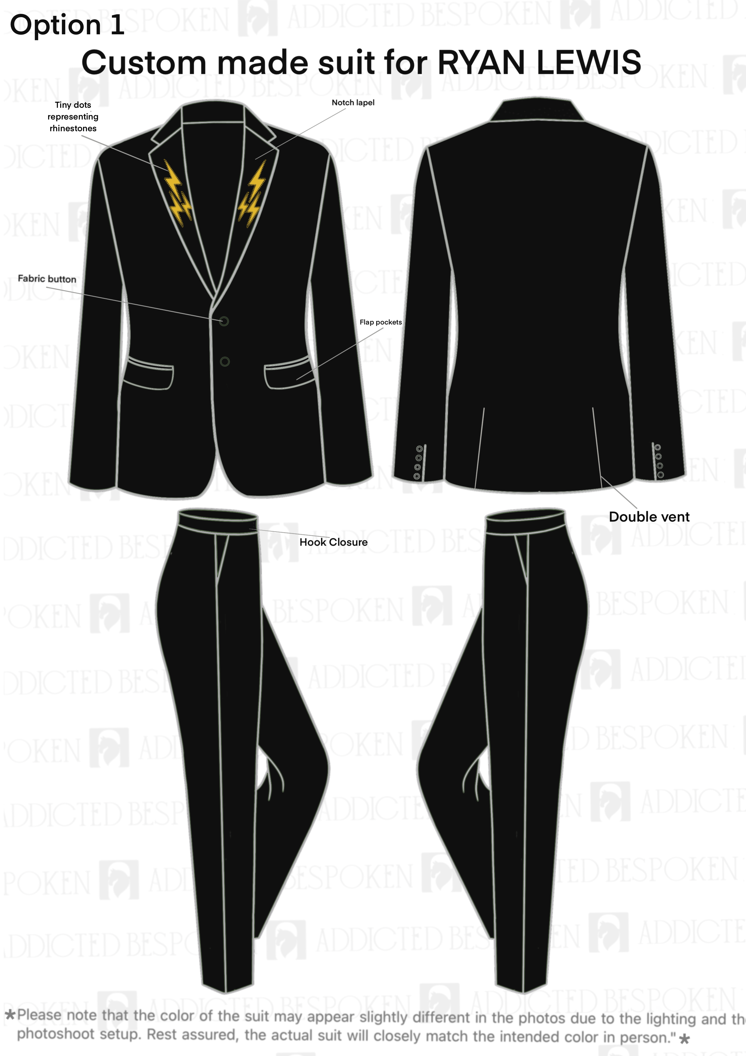 Custom 2 Piece Embroidered Suit for Ryan Lewis (Free Combo Accessories) Addicted Bespoken