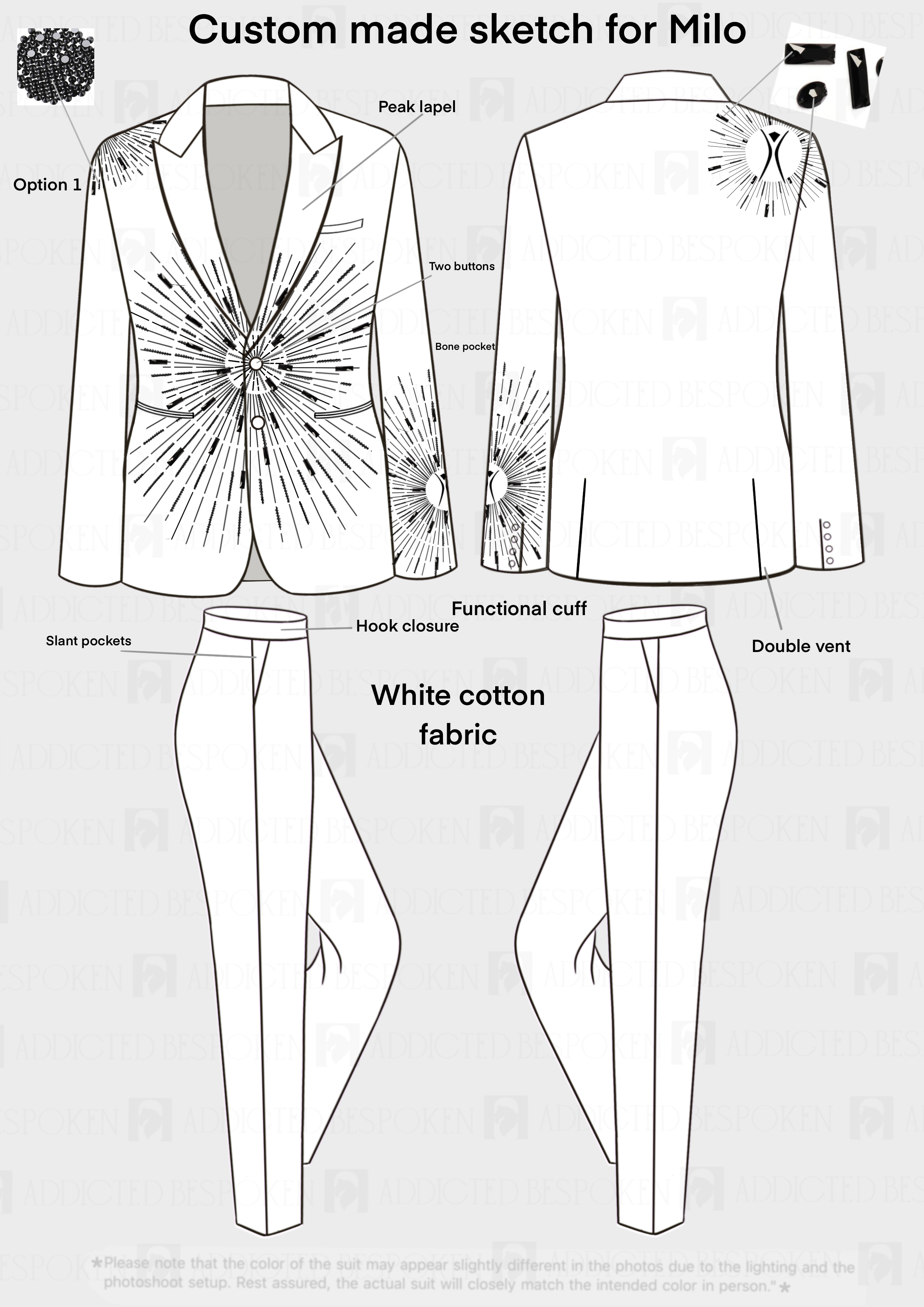 Custom Made Embroidered Suit for MILO