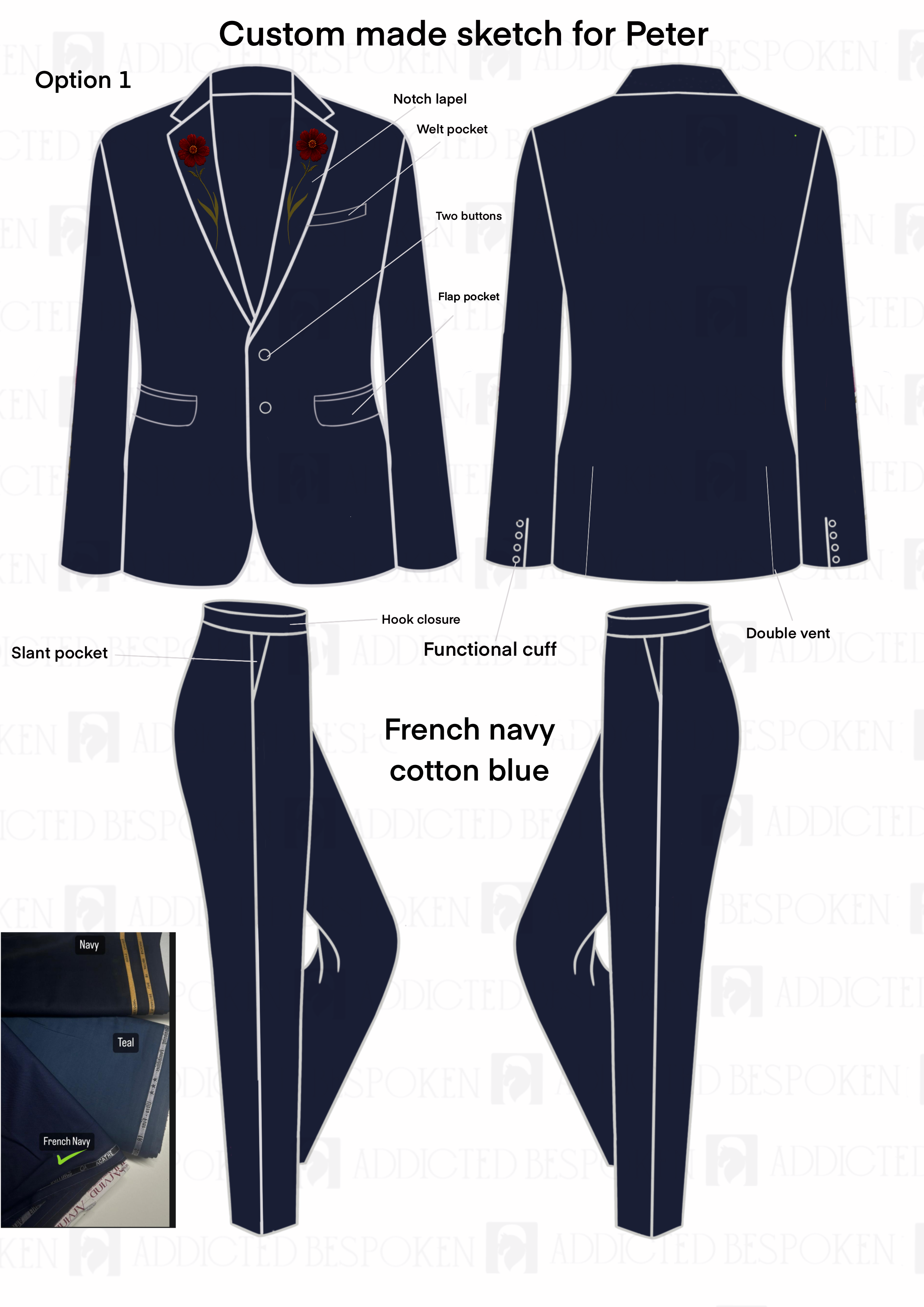 Custom Made Embroidered Suit for Peter White