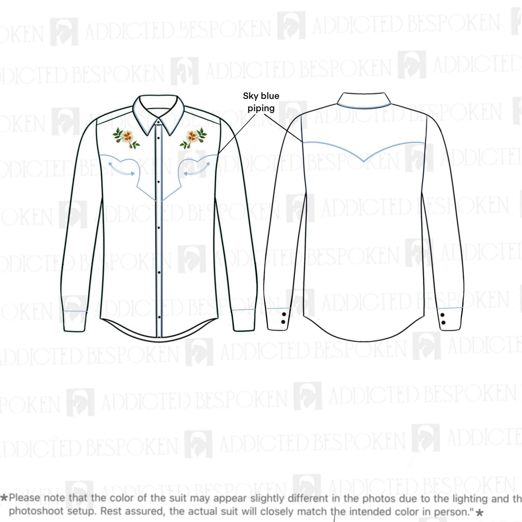 Custom Made Embroidered Shirt for David Addicted Bespoken