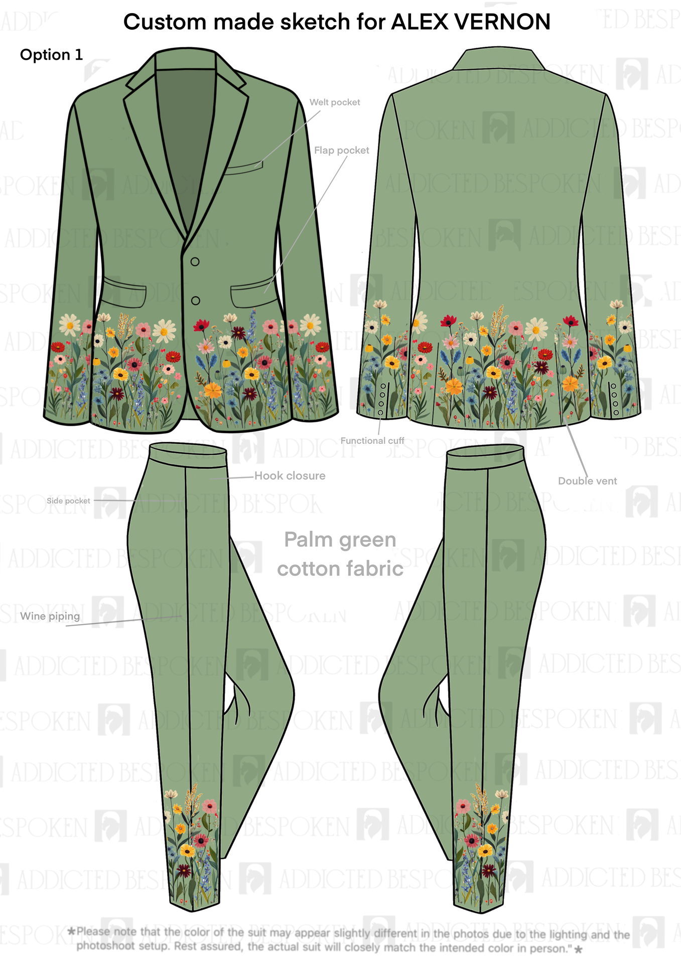Custom Made 2 Piece Embroidered Suits for Alex Vernon (2) Addicted Bespoken