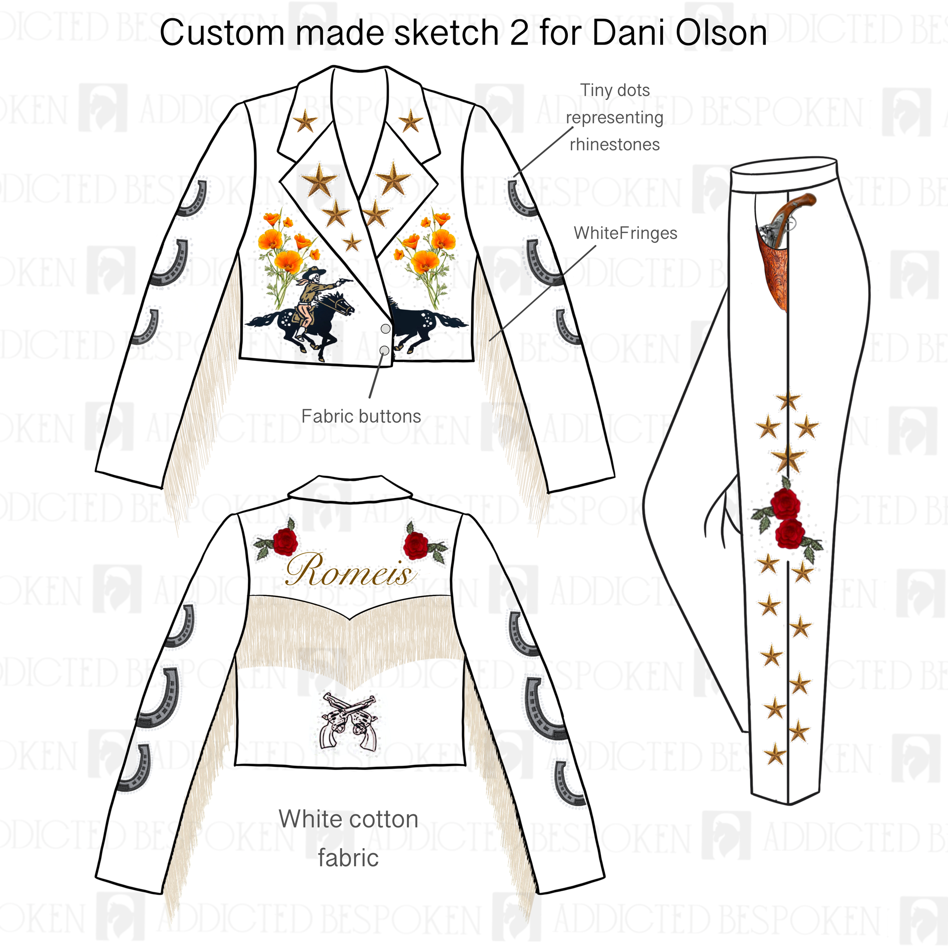 Custom Made 2 Piece Embroidery Suit (2) for Dani Olson Addicted Bespoken