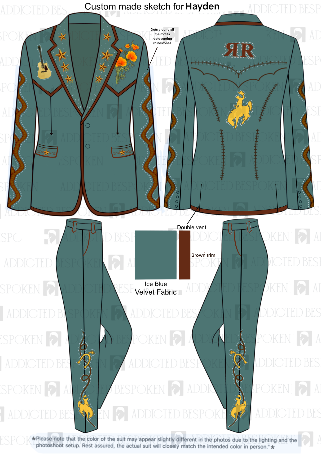 Custom Made 2 Piece Embroidery Suit (2) for Dani Olson Addicted Bespoken