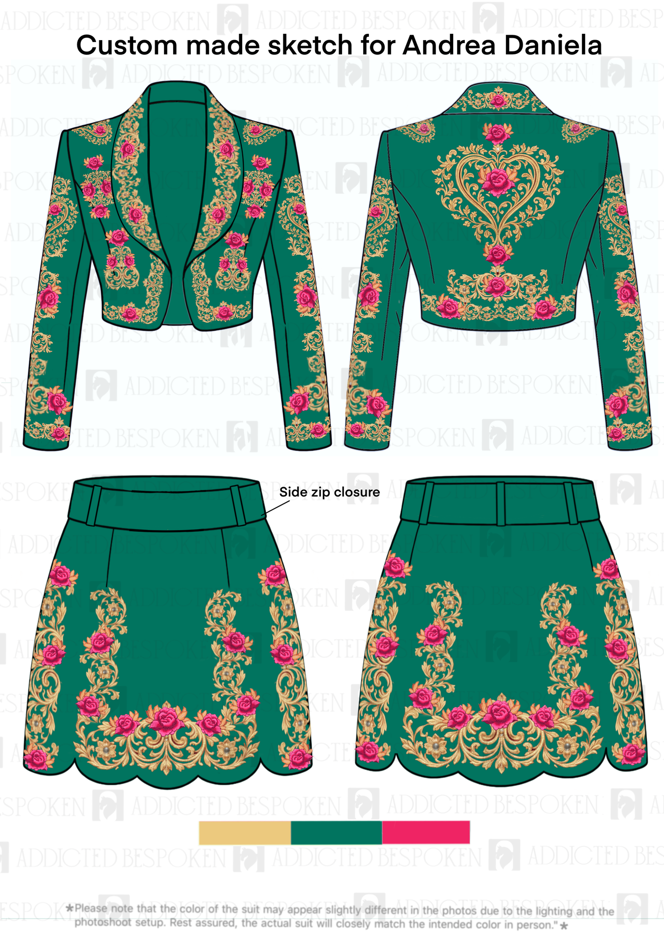 Custom Made Mariachi Outfits for Andrea Addicted Bespoken