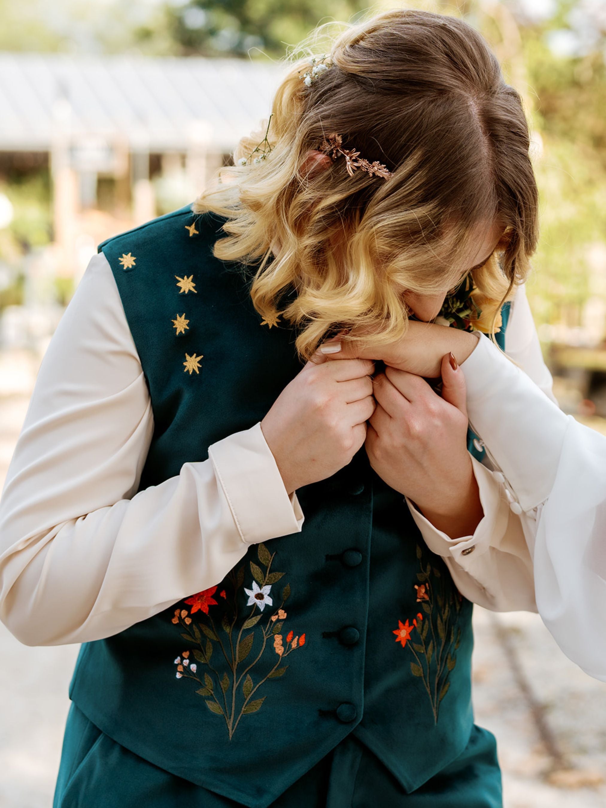 Floral Green Vest Set Addicted Bespoken