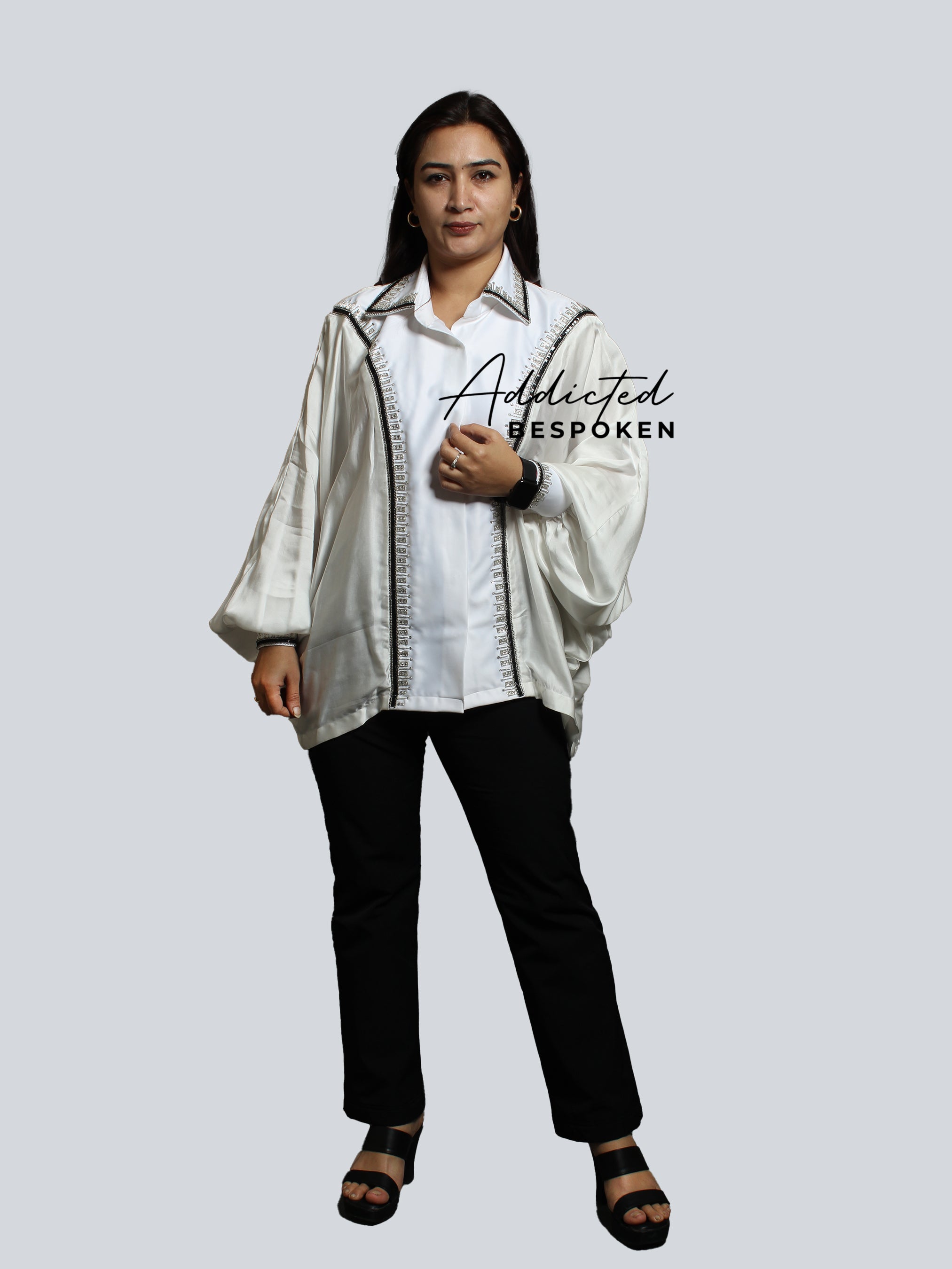 Designer White Satin Shirt
