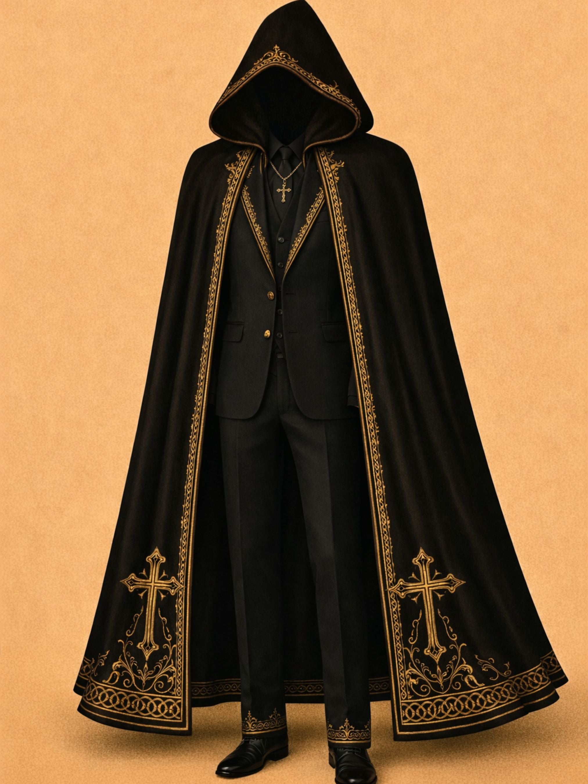 Gothic Embroidered Cape Suit Addicted Bespoken