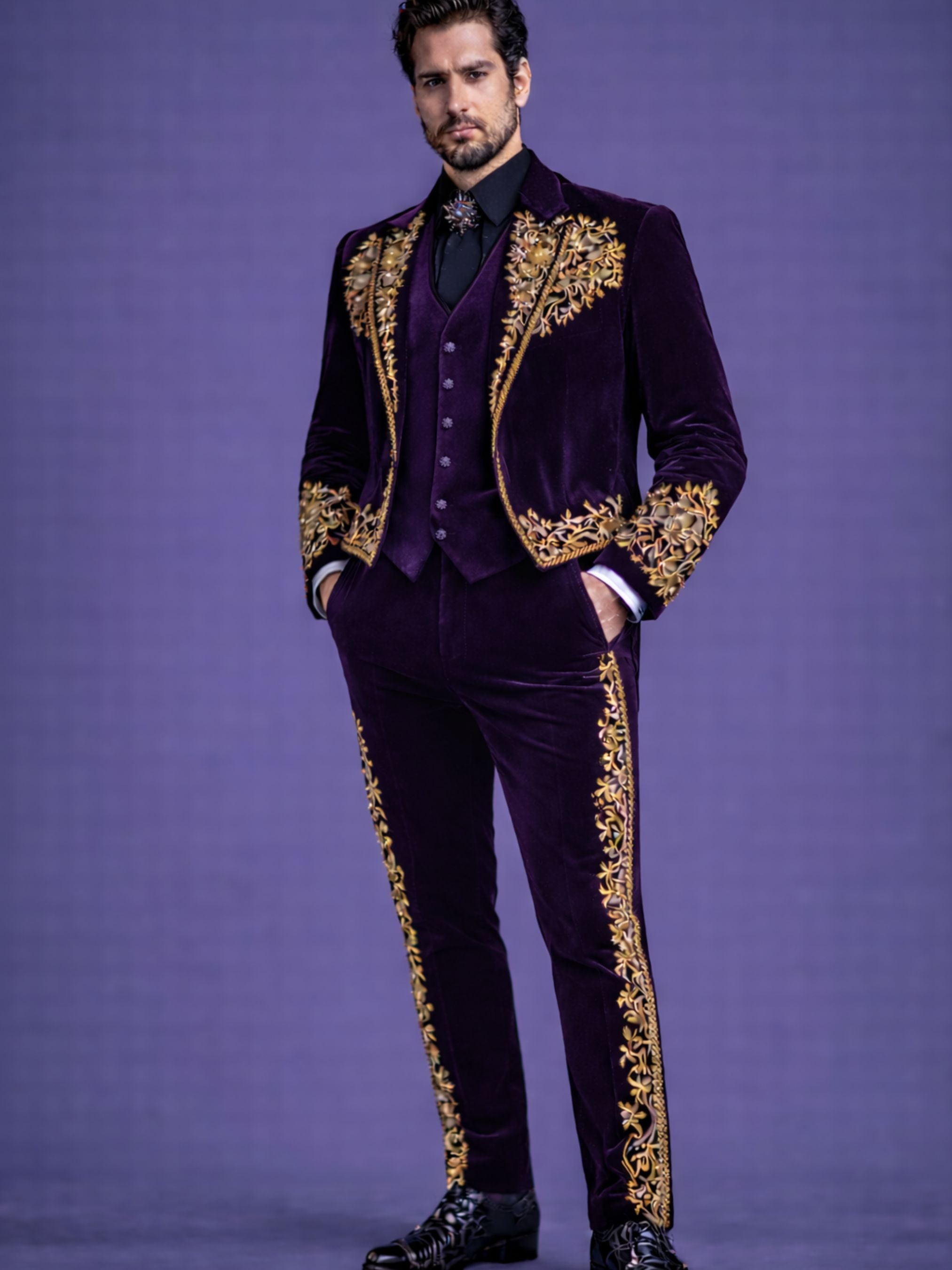 Velvet Gothic Cape Suit Addicted Bespoken