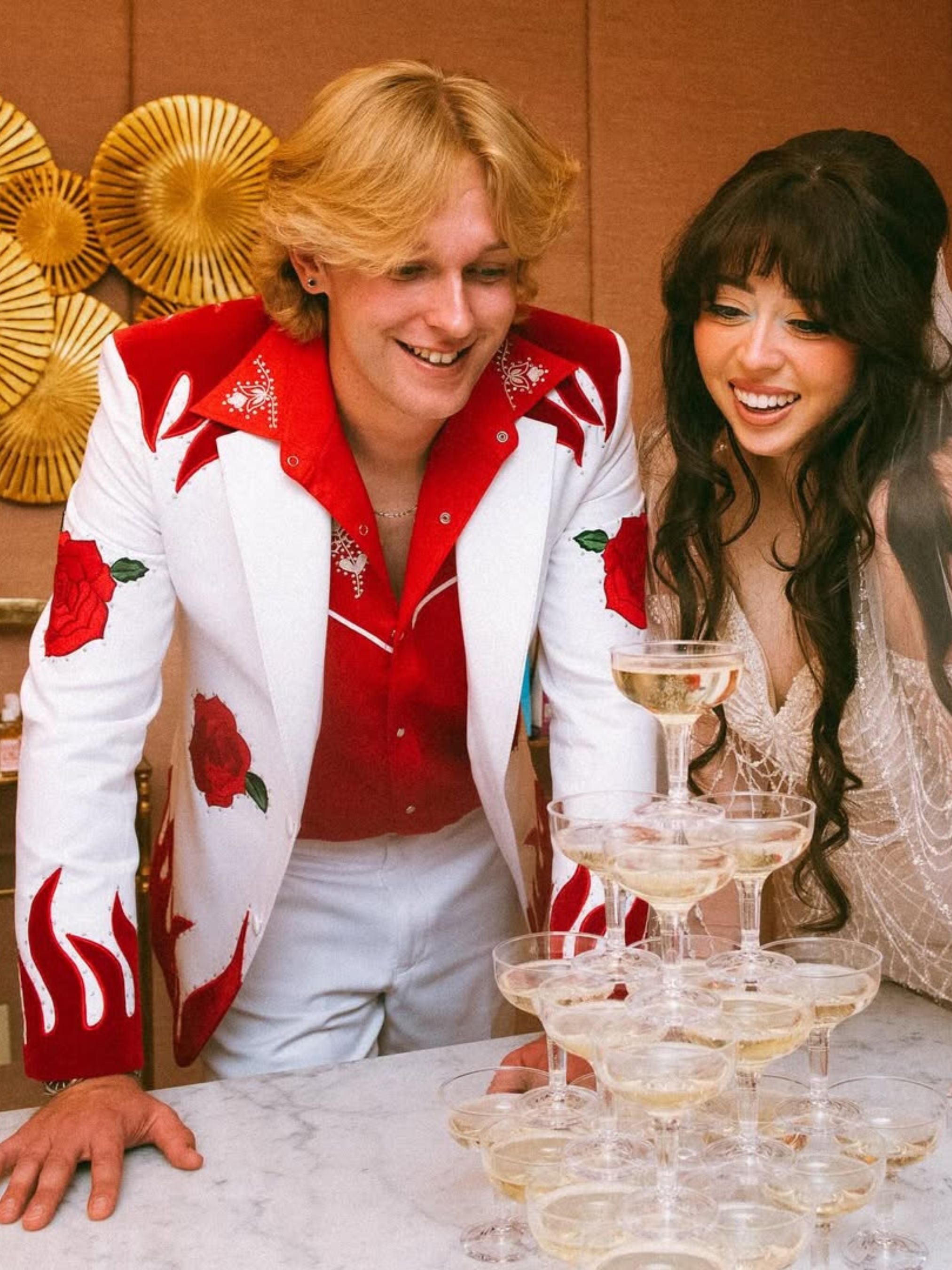 Flame Rose Embroidered Suit Addicted Bespoken