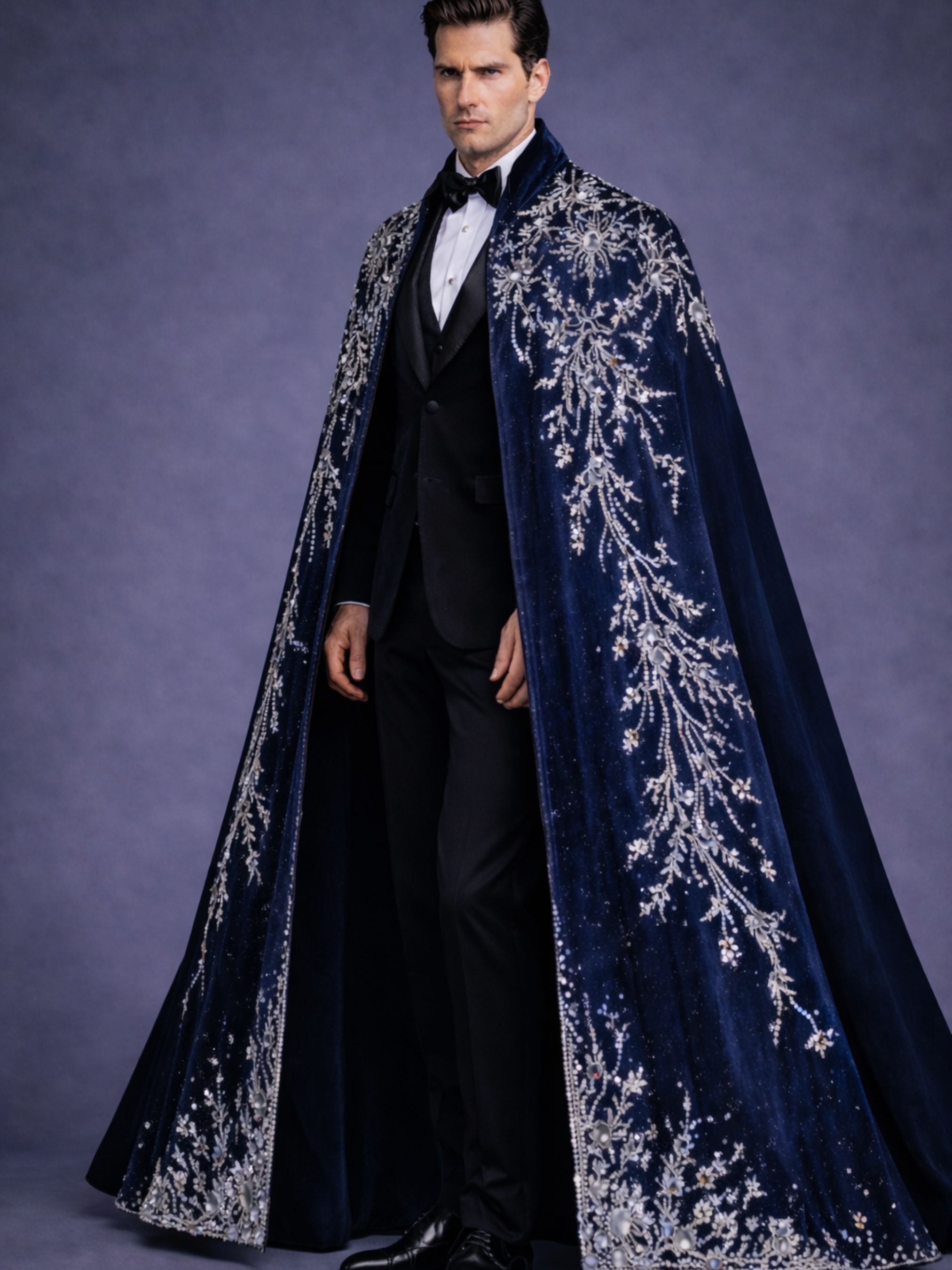 Gothic Suit with Embroidered Cape Addicted Bespoken