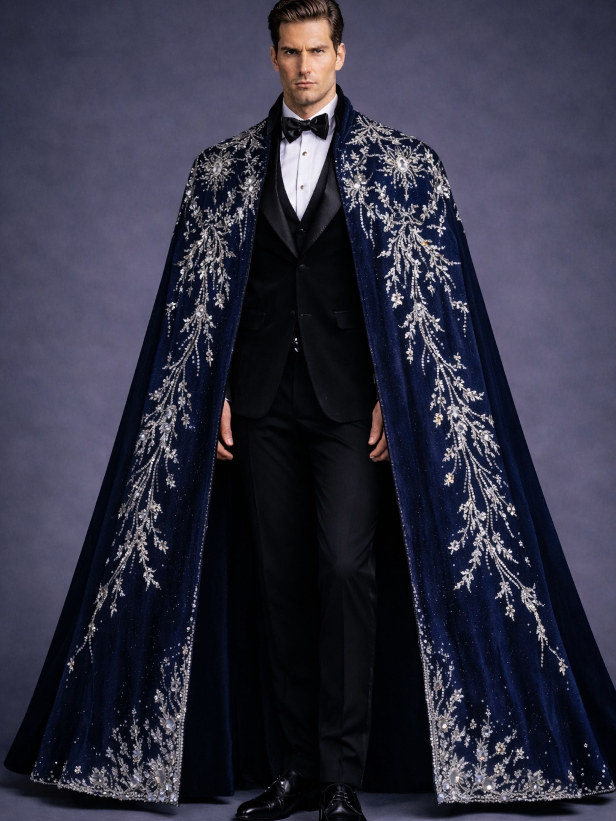 Gothic Suit with Embroidered Cape Addicted Bespoken