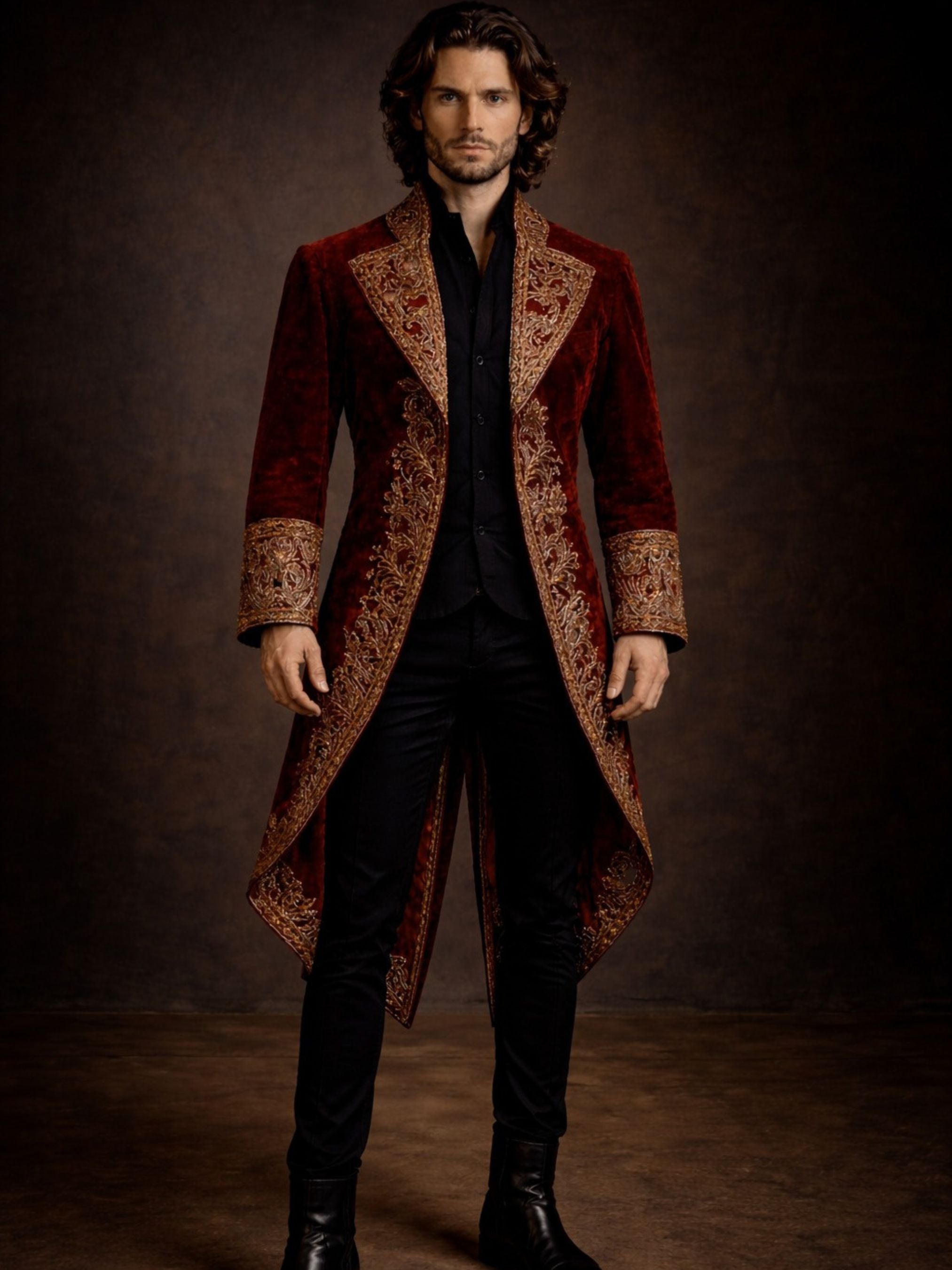 Royal Red Gold Embroidered Court Coat Addicted Bespoken