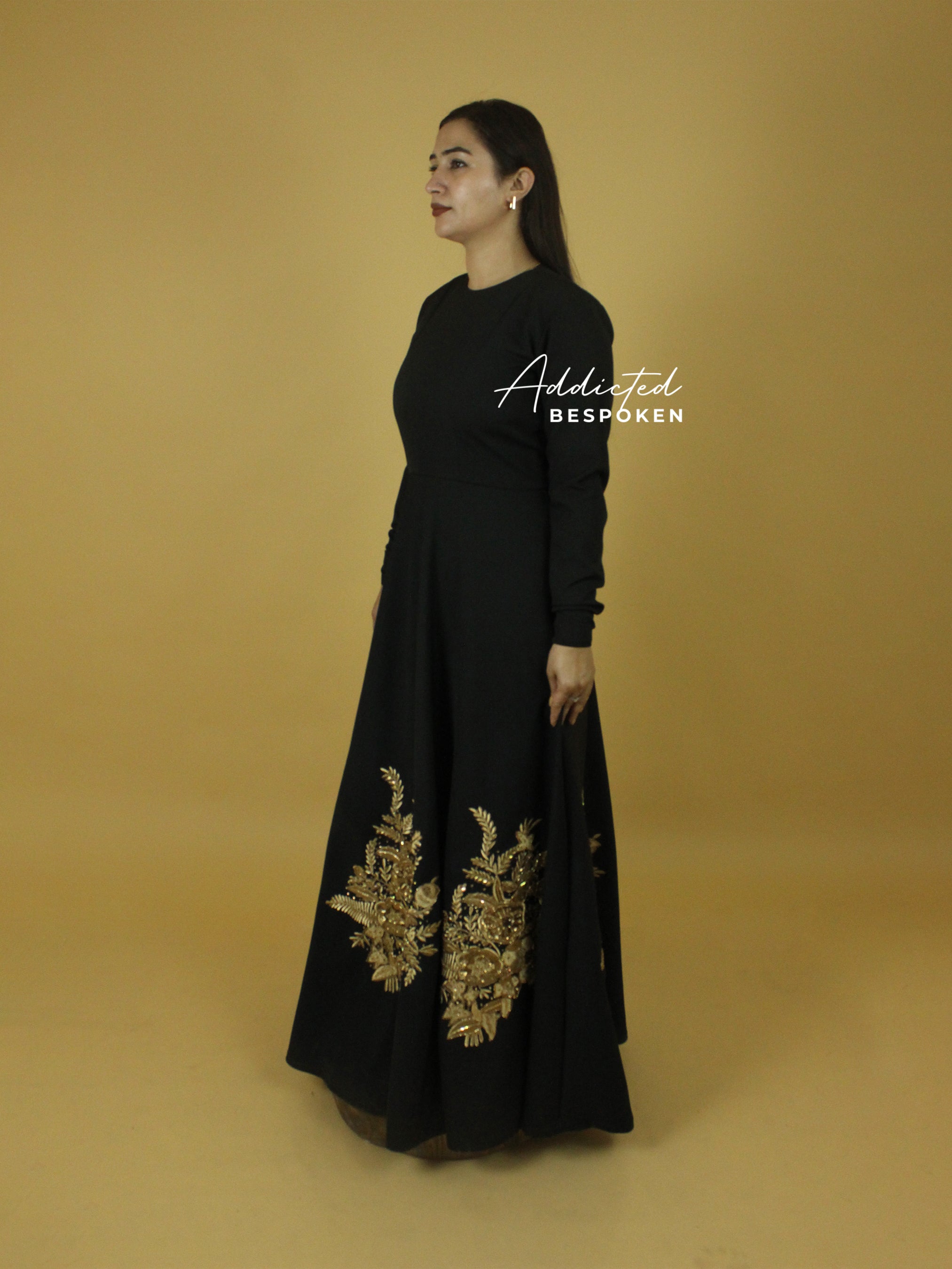 Premium Golden Embroidered Gown