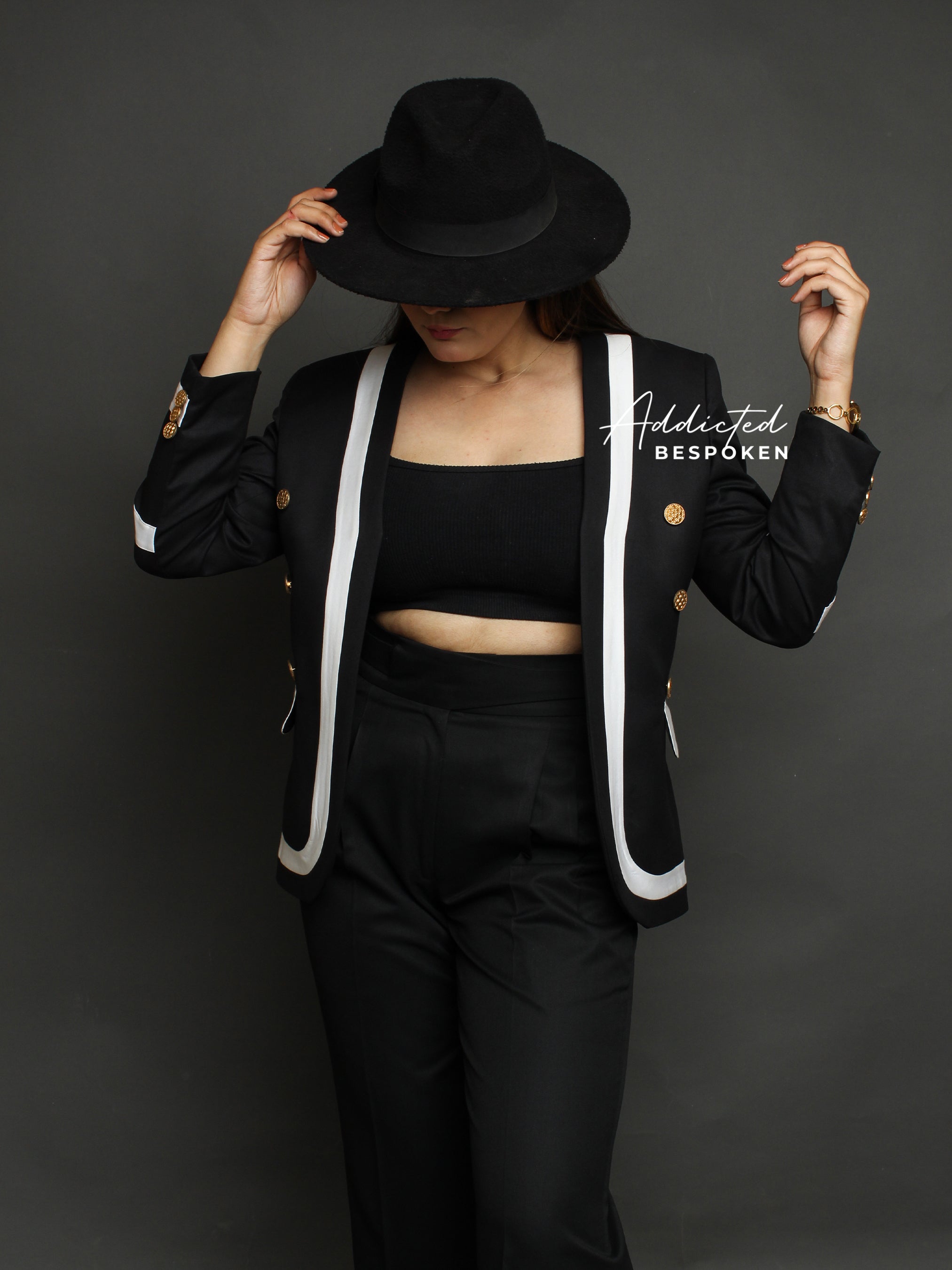 Stylish Black Cotton Blazer