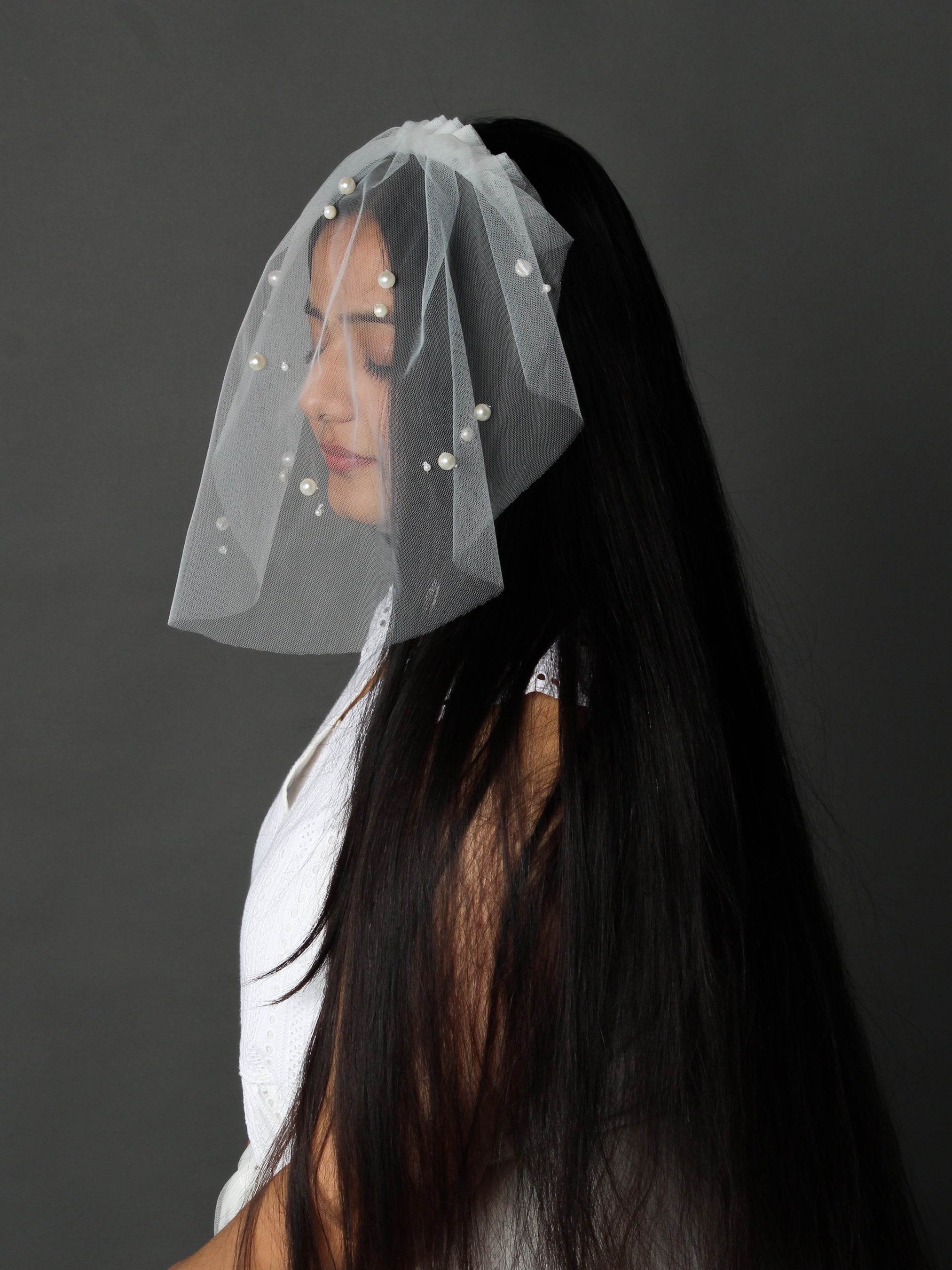 Vintage-Inspired Pearl-Embellished Birdcage Veil | Addicted Bespoken
