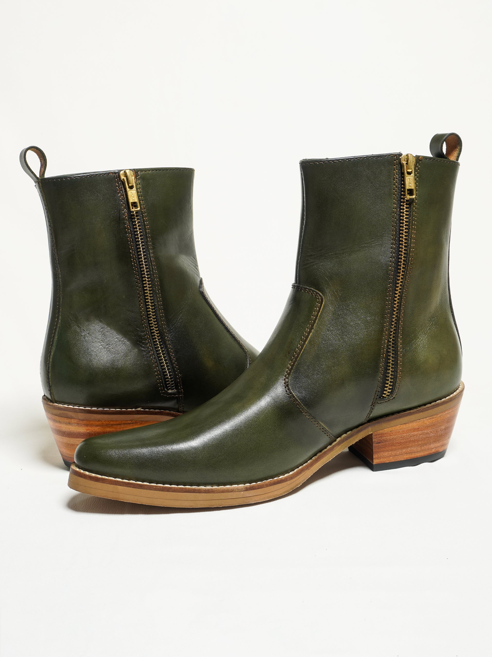 Green Mamba Zip Boots | Addicted Bespoken