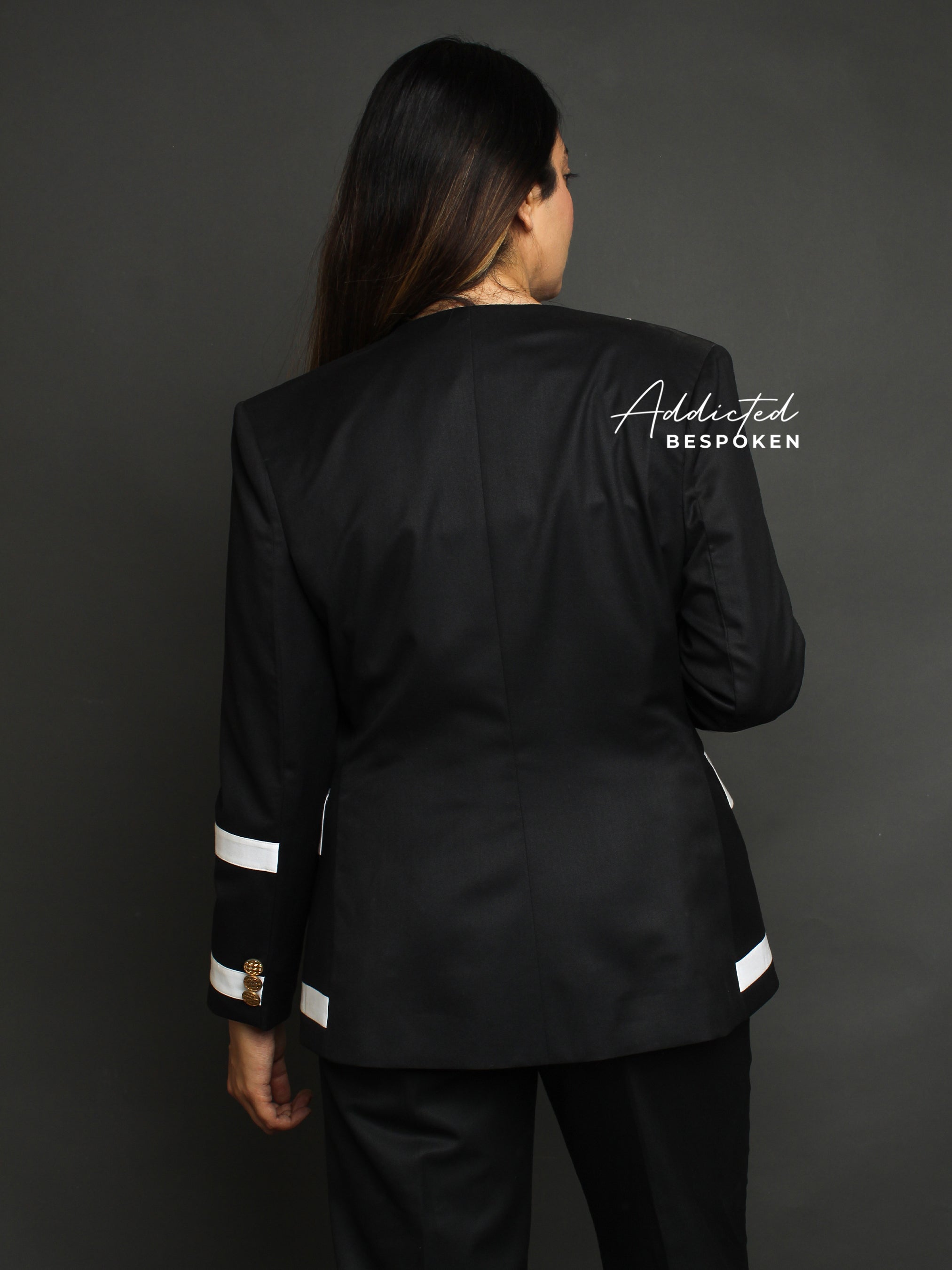 Stylish Black Cotton Blazer