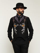 Artistic Skeleton Embroidered Western Suit