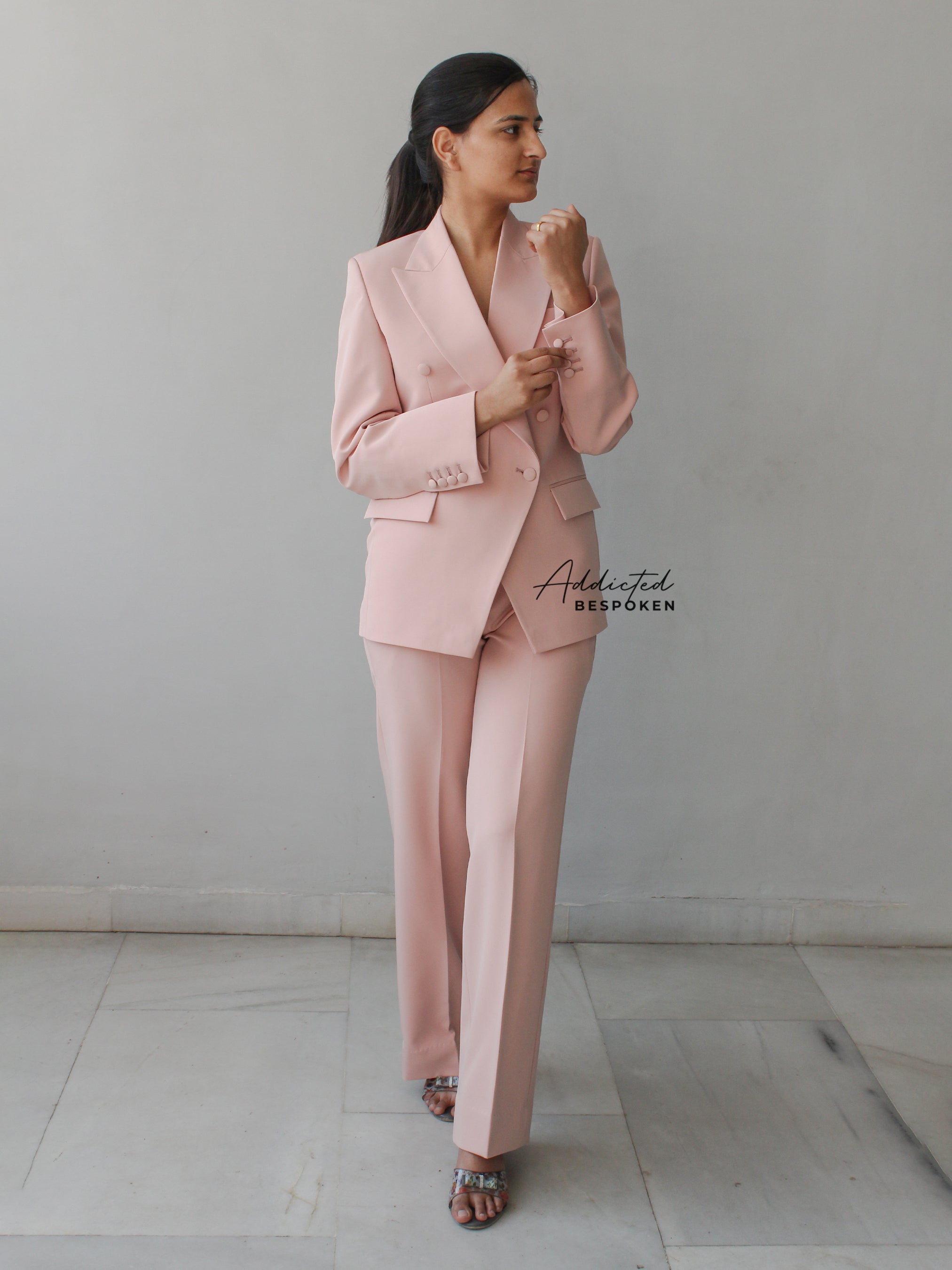 Pink Cotton Power Suit