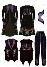 Dancing Pumpkin Embroidered Suit