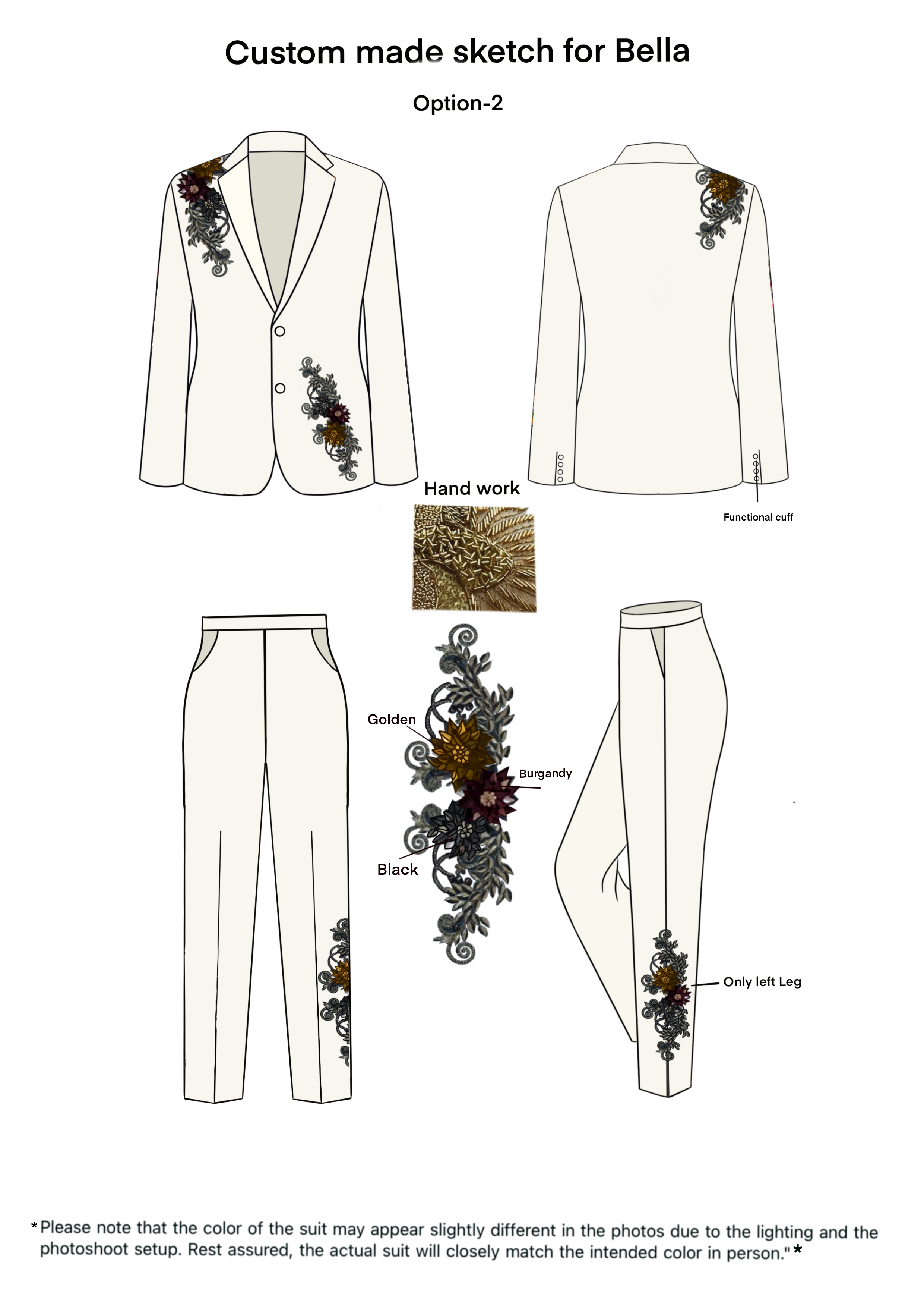 Suit and Denim Jacket Embroidery for Bella