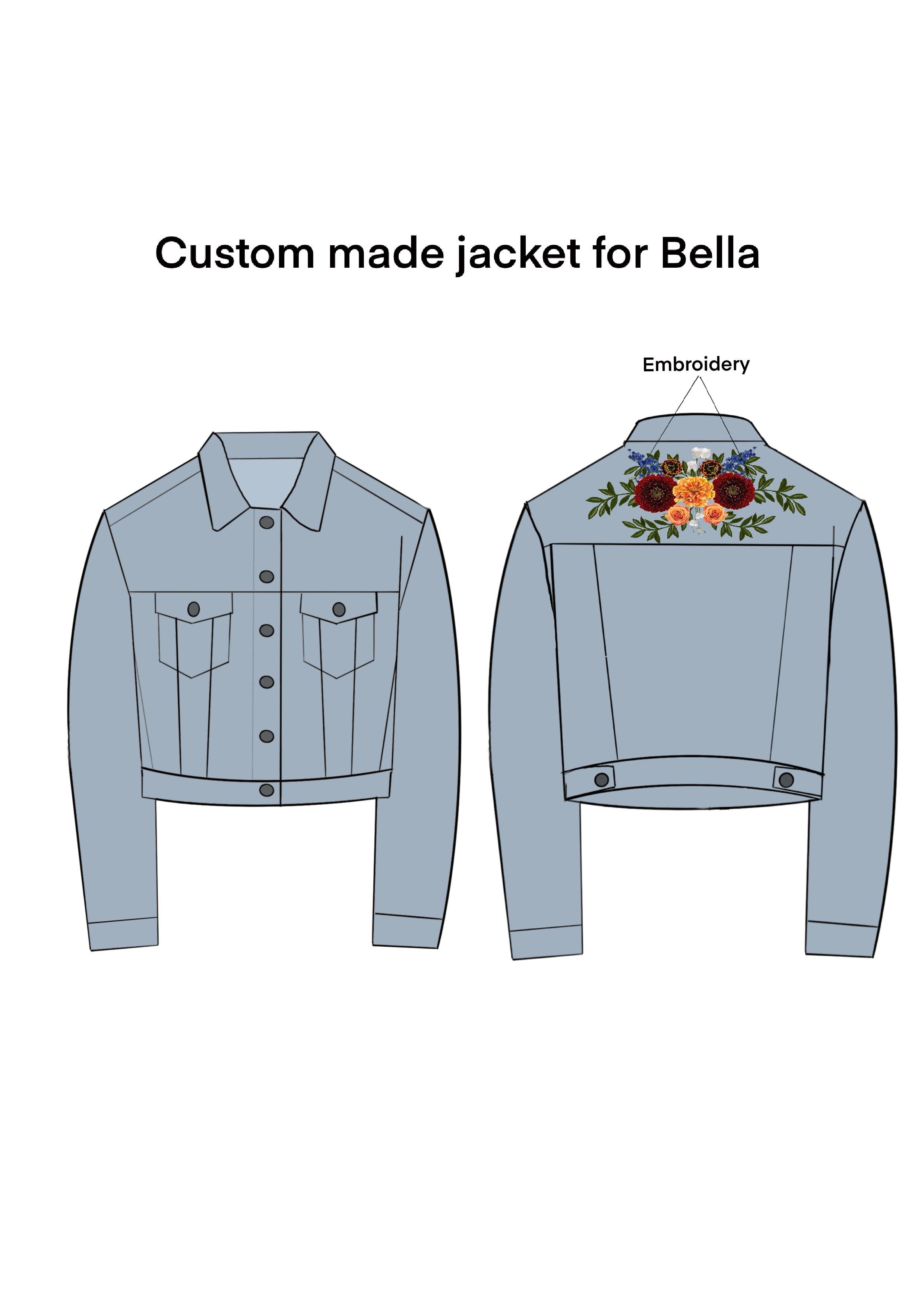 Suit and Denim Jacket Embroidery for Bella