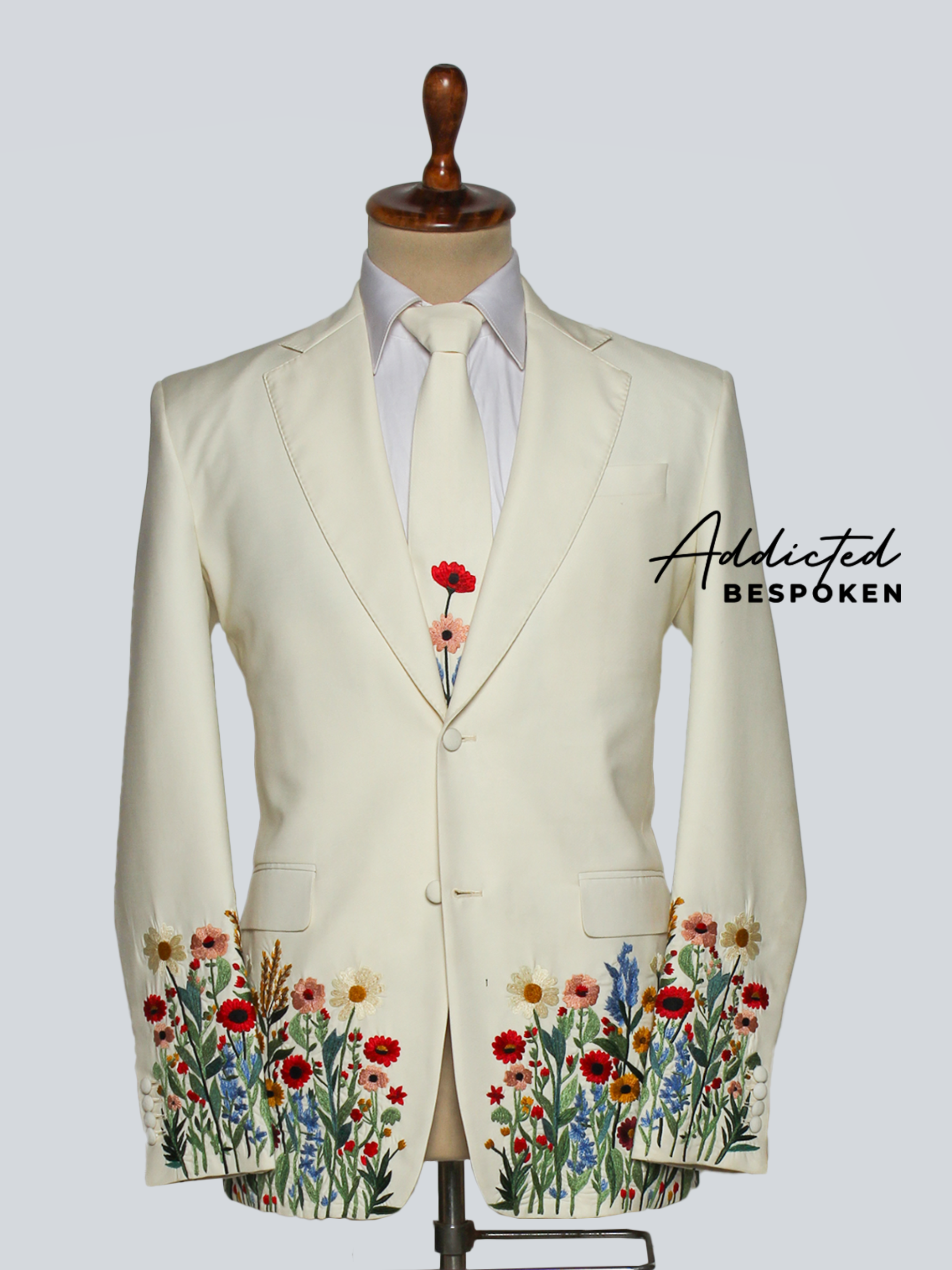 Elegant Floral Embroidered Suit