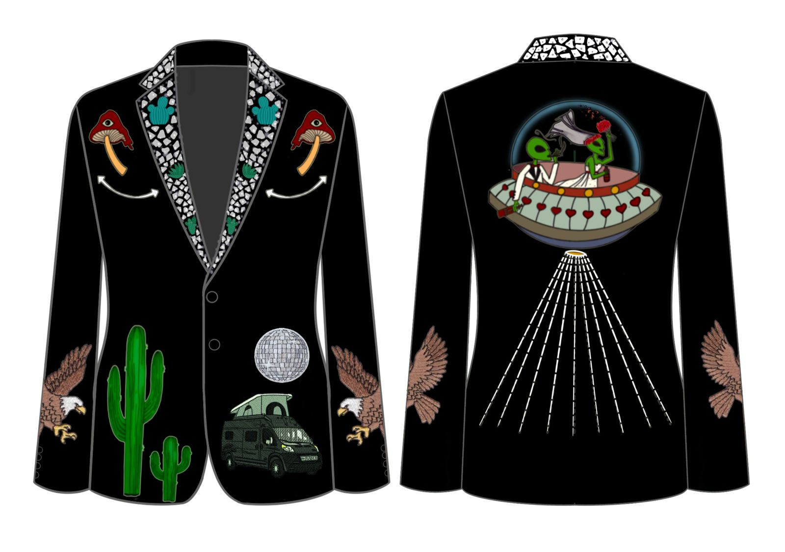 Custom embroidered blazer for Rodney Price