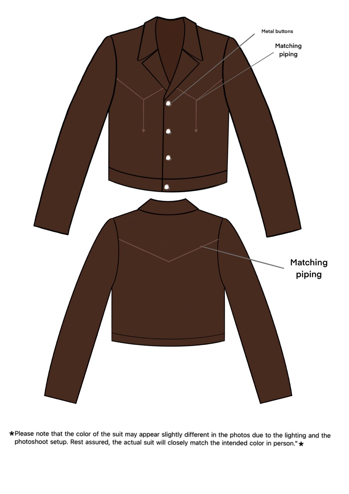 Men 2pc piping suit + 2 piping matching blazers only for Ann