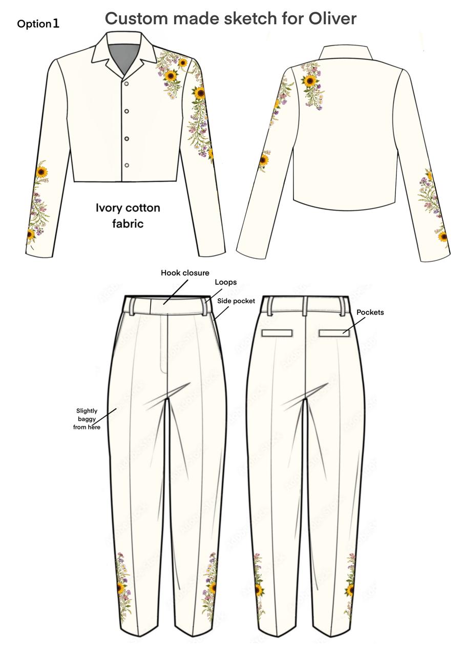 Custom Made 2 Piece Embroidered Suit for OLIVER Addicted Bespoken