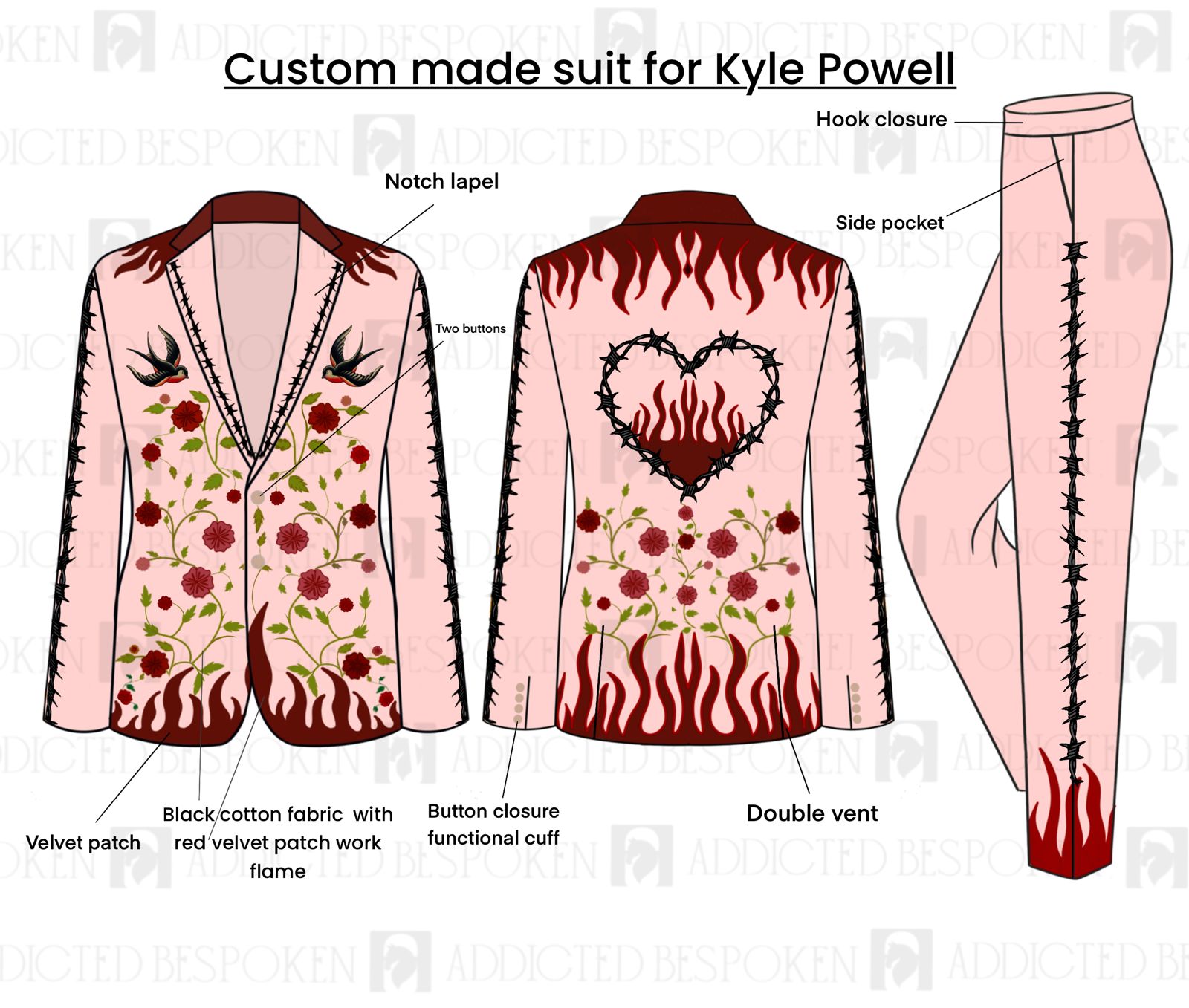 Custom Made 3pc suit for Kyle Powley - with Custom Cufflink Addicted Bespoken