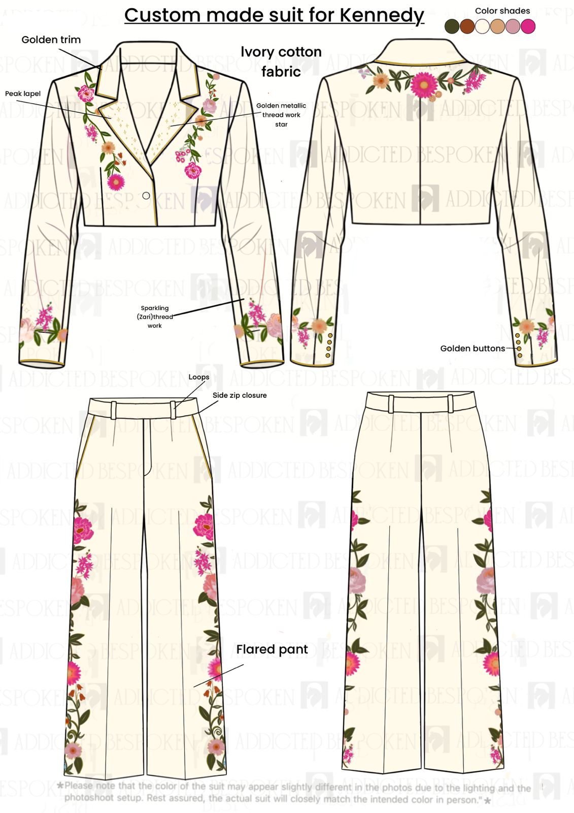 Custom 2pc Suit with Shirt & Collar pin for Kennedy Addicted Bespoken