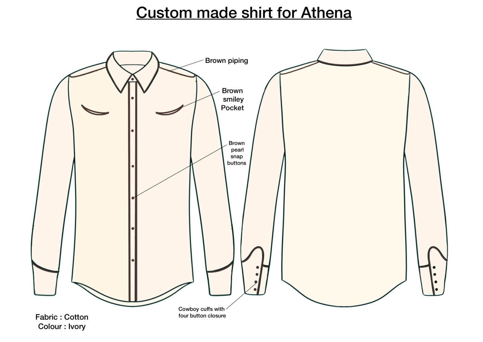 Custom made shirt for Athena Addicted Bespoken