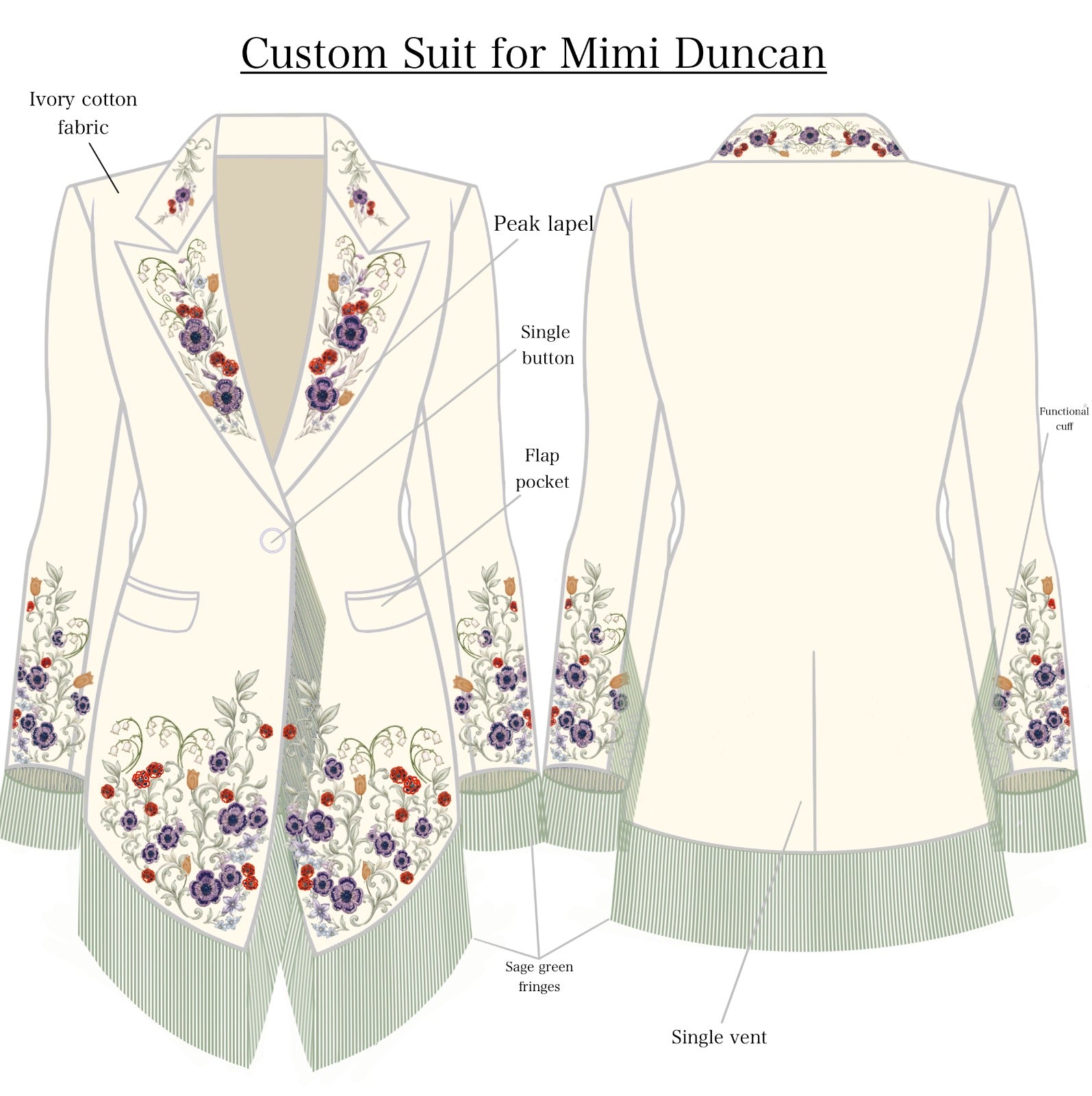 Custom 2pc Suit for Mimi Duncan Addicted Bespoken