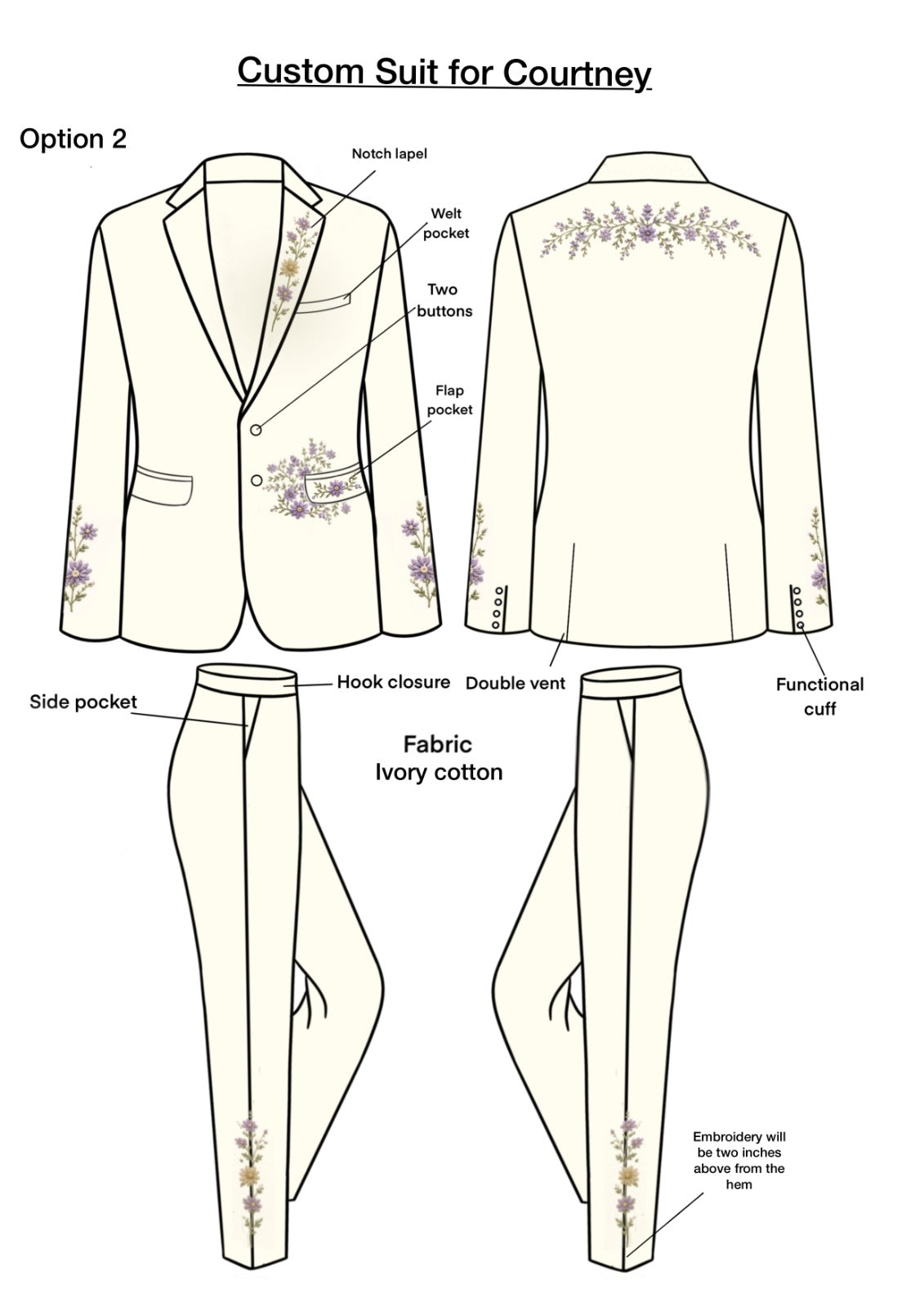 Custom 2pc Suit with Shirt for Courtney 50% Addicted Bespoken