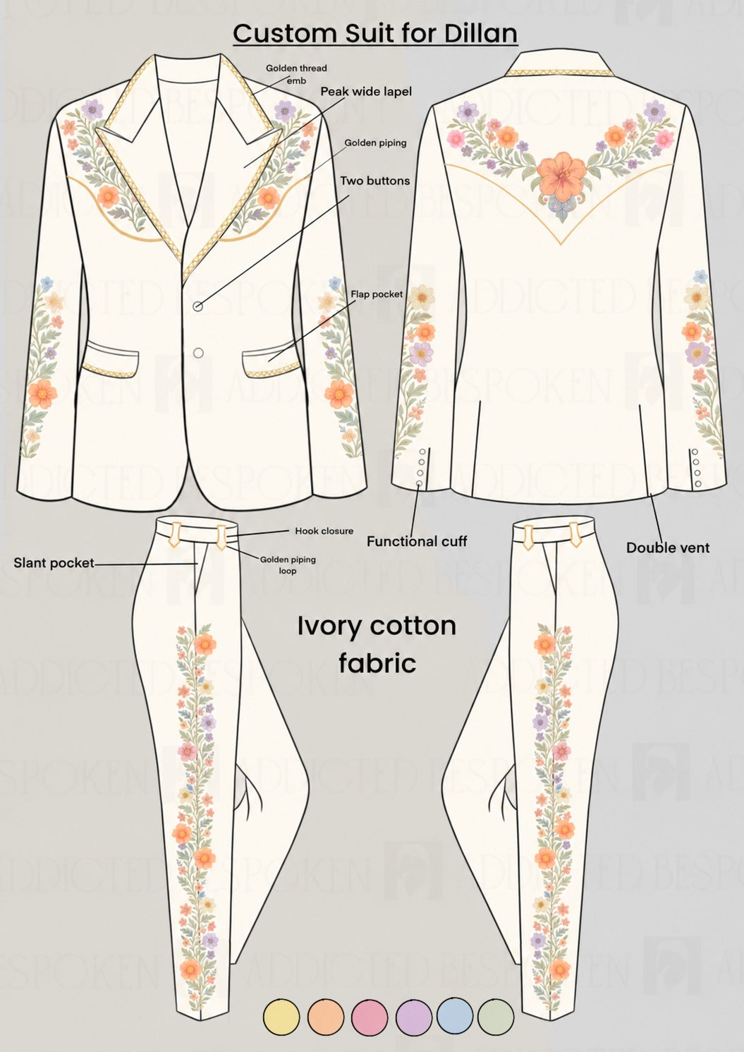 Custom made 2 piece suit for Dillan Martinez Addicted Bespoken