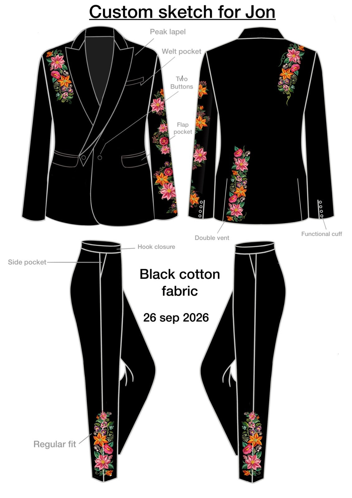 Custom 2pc Suit for Jon Paul Addicted Bespoken