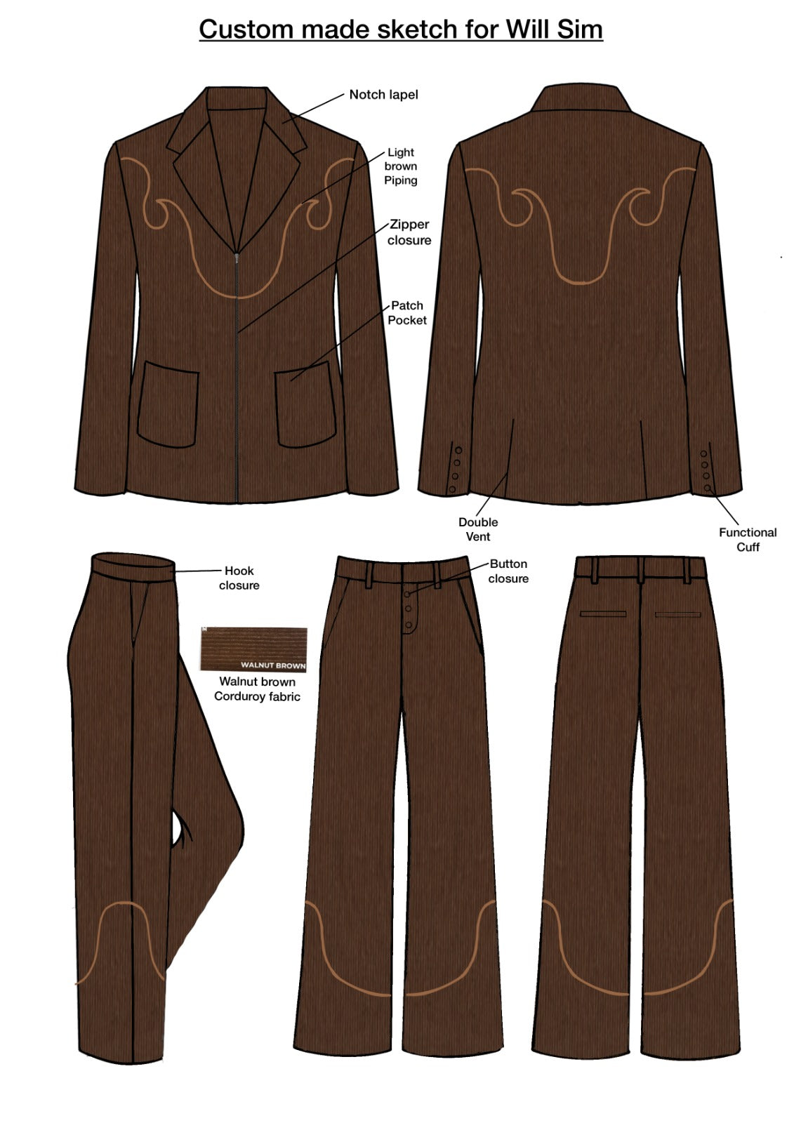 Custom made 2pc suit for Will Sim Addicted Bespoken