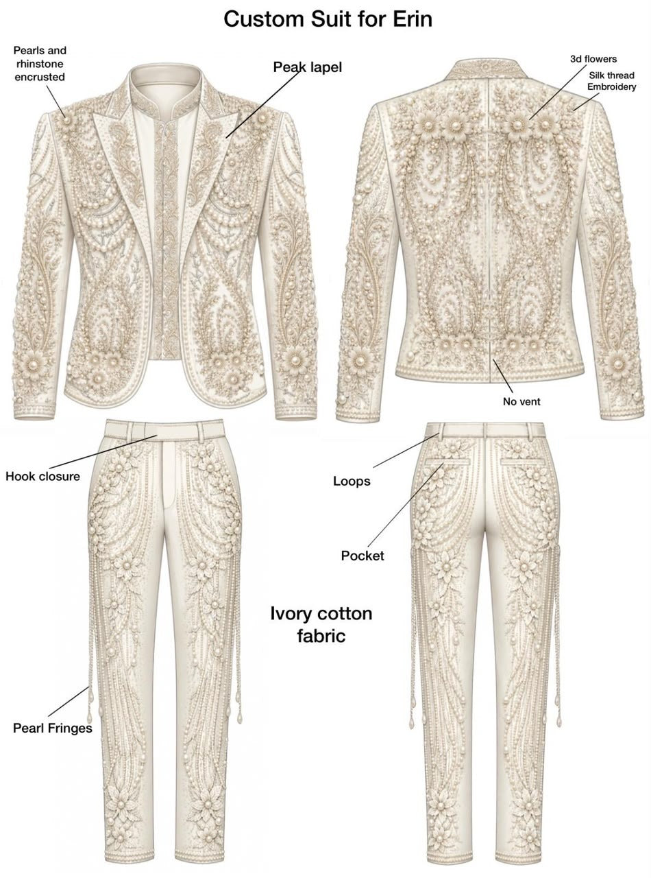 Custom Made Bespoke 2pc Suit With Shirt + Boots For Andrés & Erin Addicted Bespoken