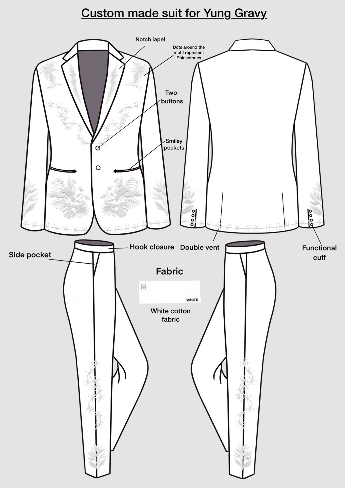 Custom Made 2pc Suit For Yung Gravy Addicted Bespoken