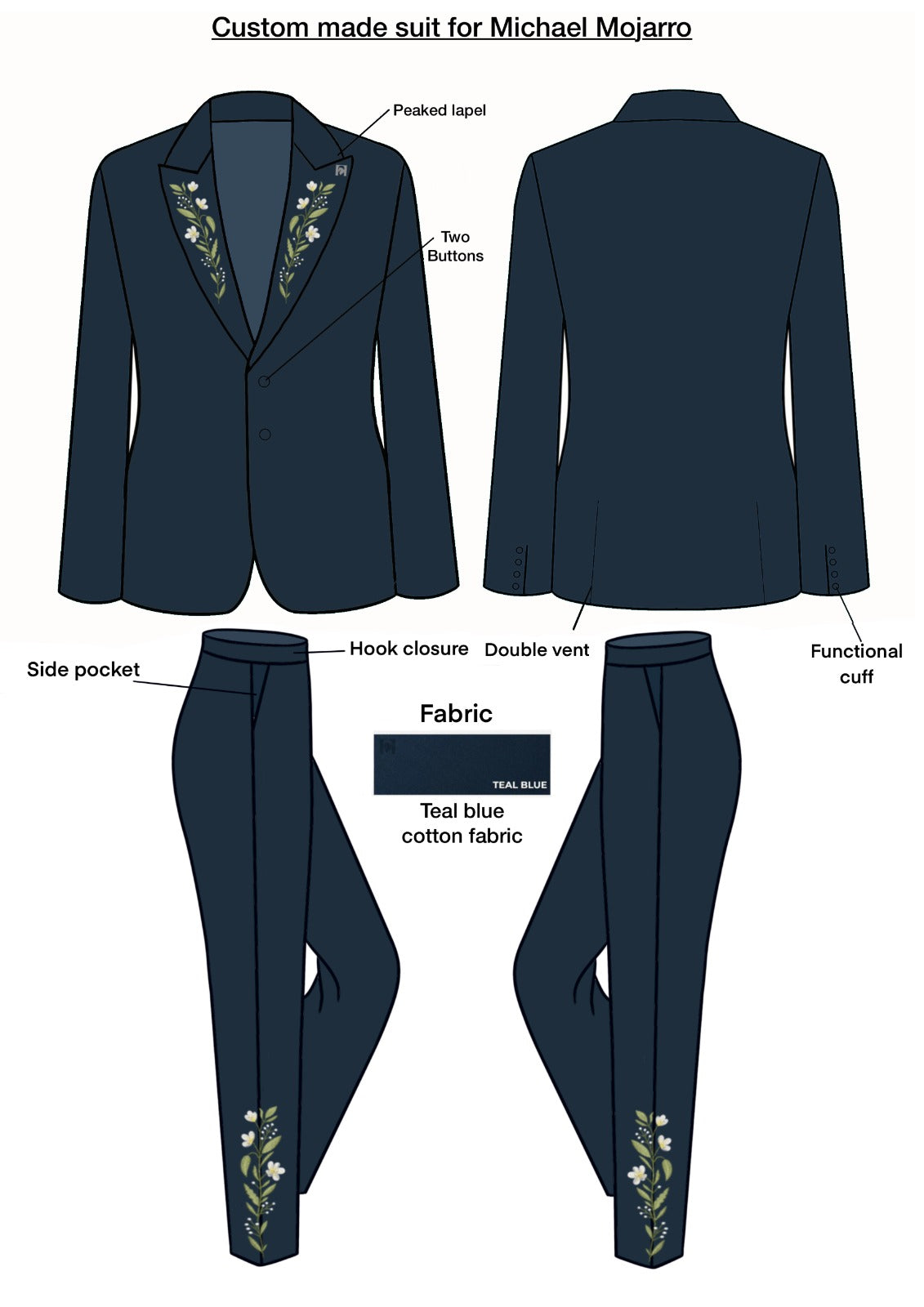Custom 2pc suit for Michael Mojarro Addicted Bespoken