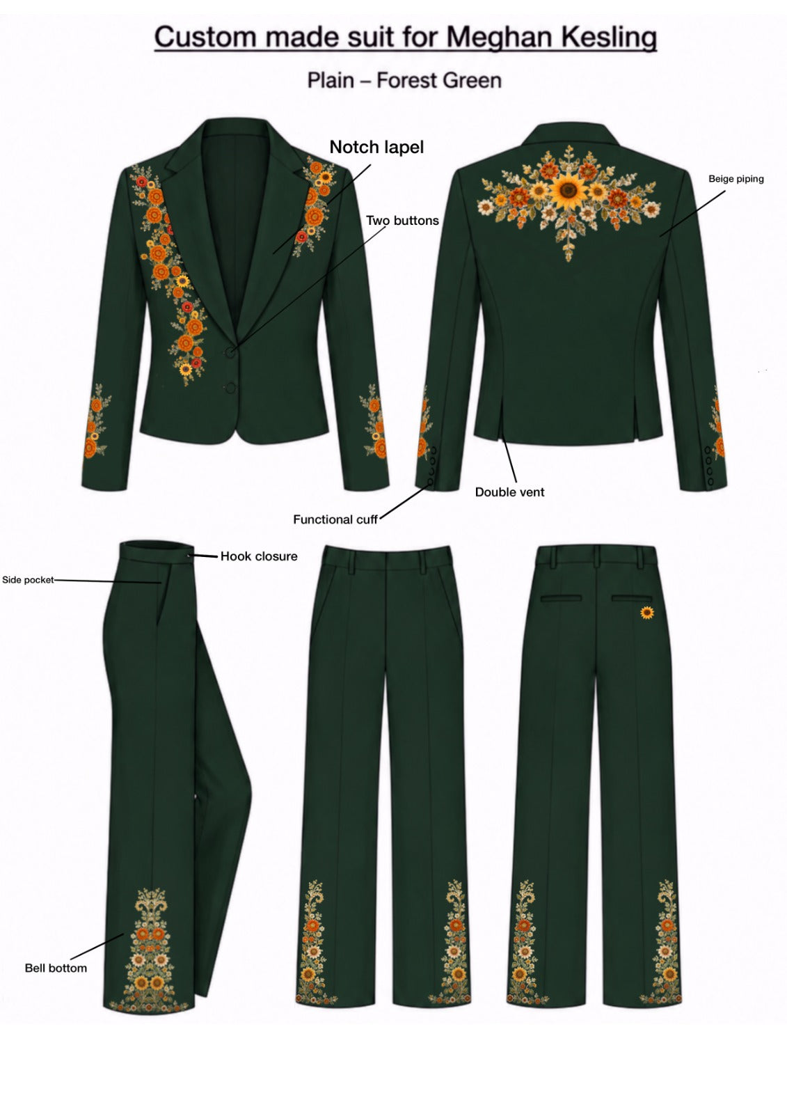 Custom 2pc suit for Meghan Kesling Addicted Bespoken