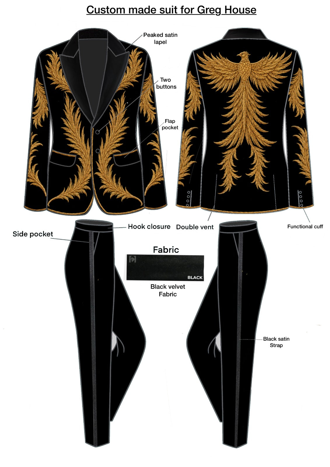 Custom made Suit for Greg House 50% Addicted Bespoken