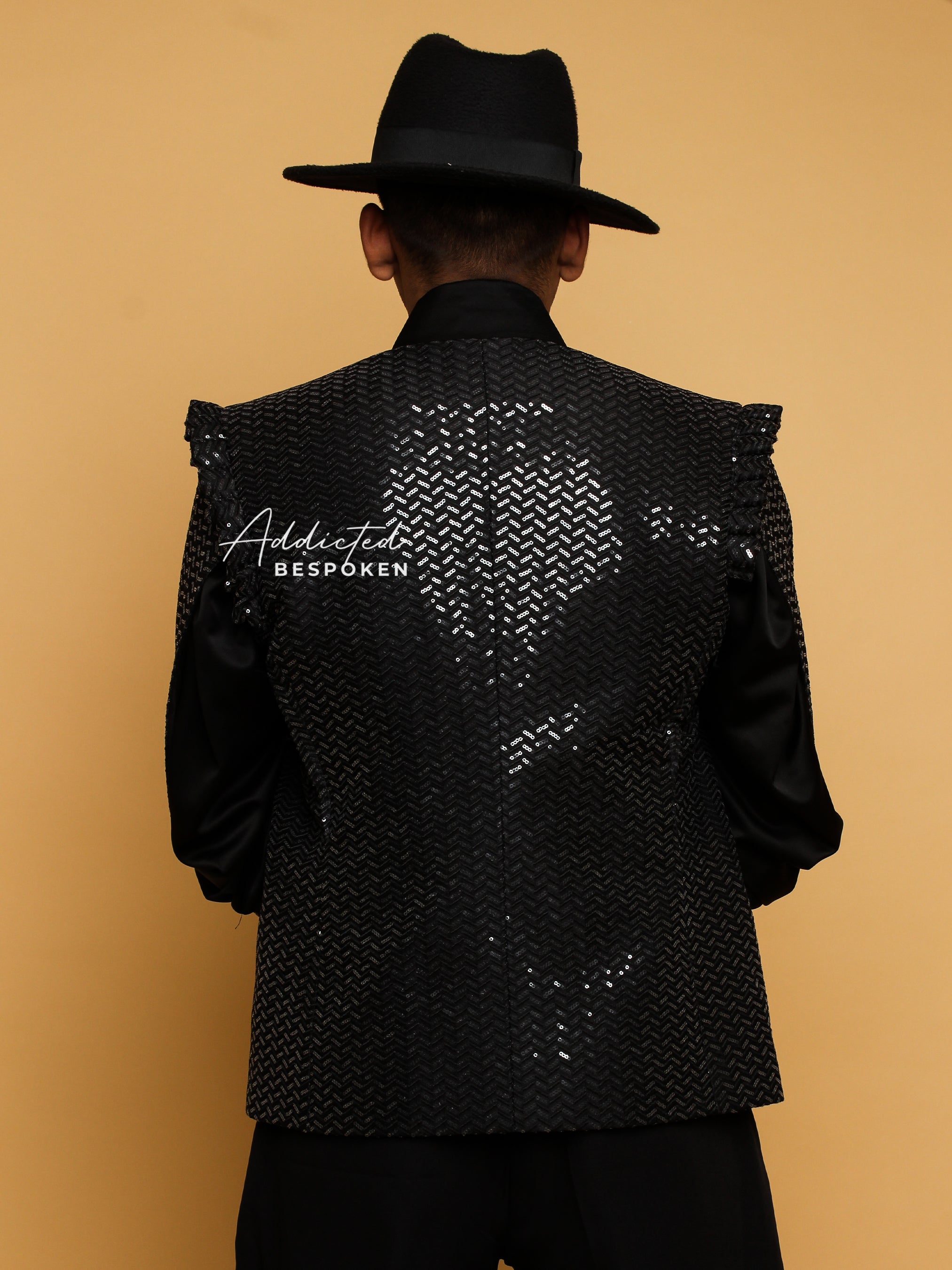 Black Cotton Frilled Shoulder Attire